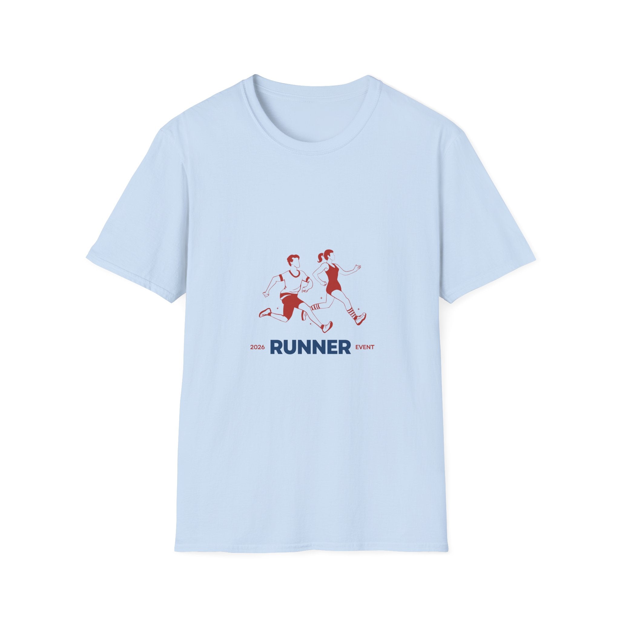 Runner Graphic Tee — Retro Couple Jogging Design