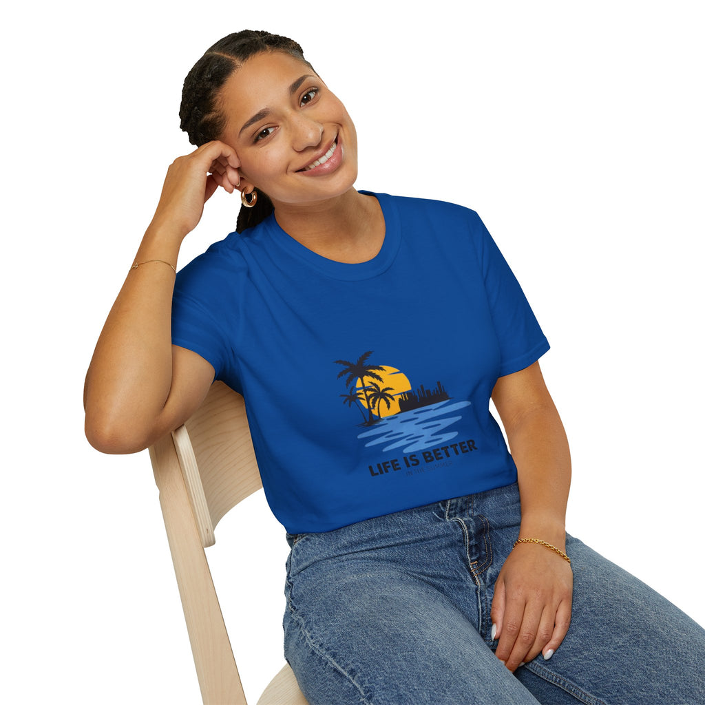 Sunset Beach T-Shirt — "Life Is Better" Palm Tree Graphic