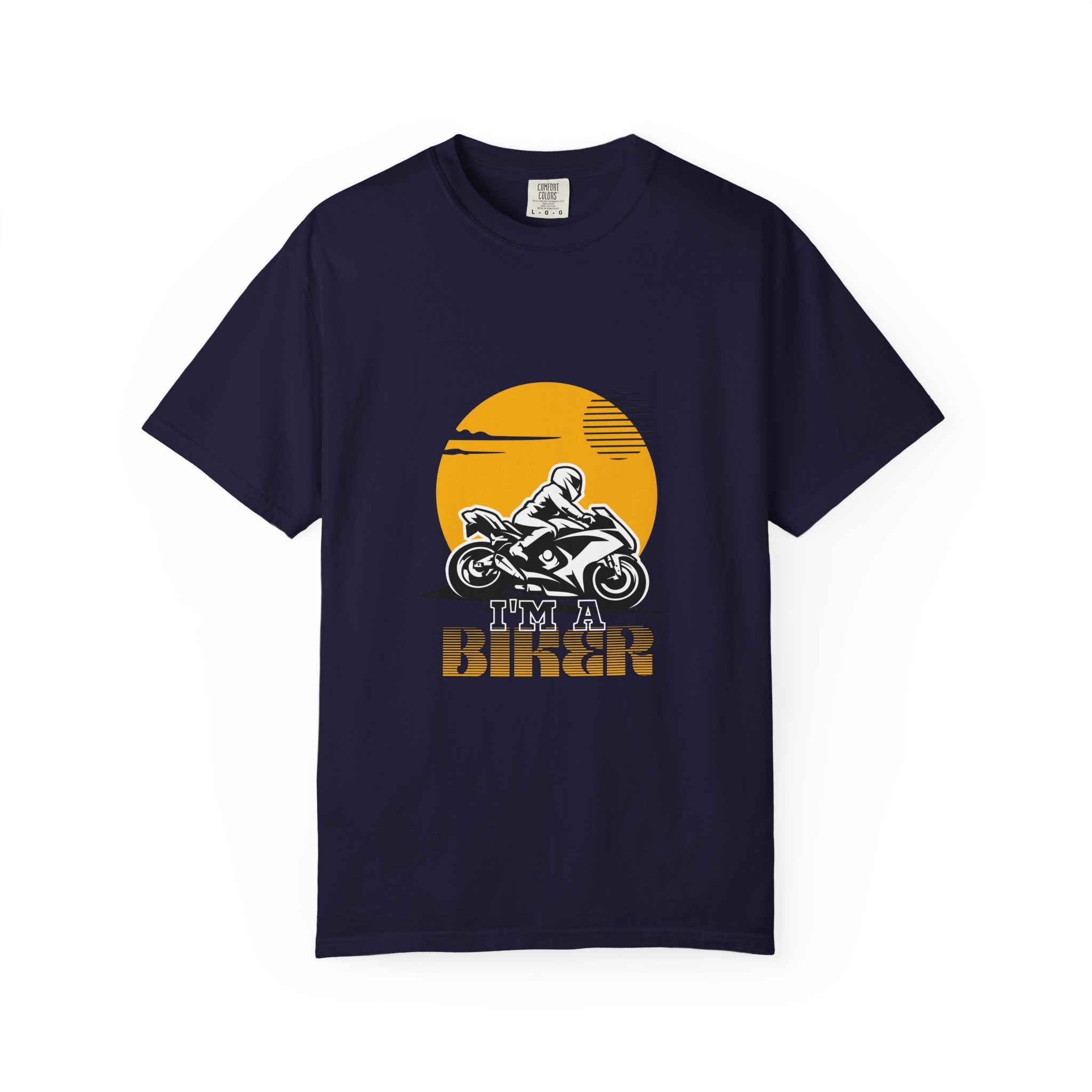 Motorcycle Rider T-Shirt — Retro Sunset Biker Graphic