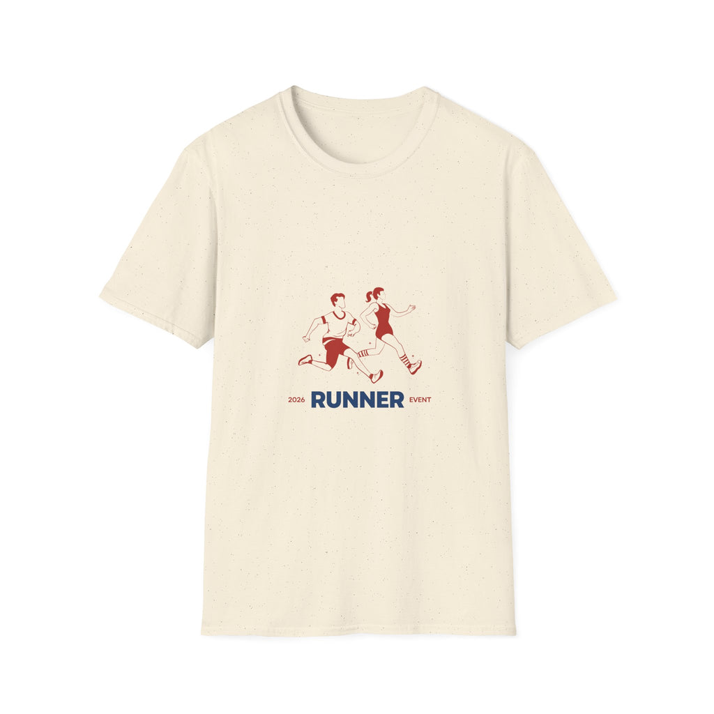 Runner Graphic Tee — Retro Couple Jogging Design