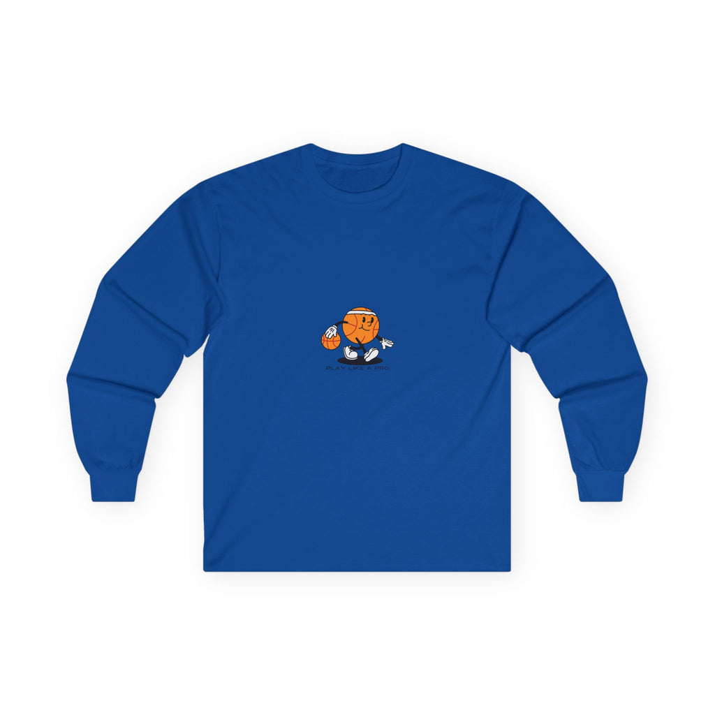 Basketball Cartoon Long Sleeve Tee – 'Ballin' Little Legend' Graphic Shirt