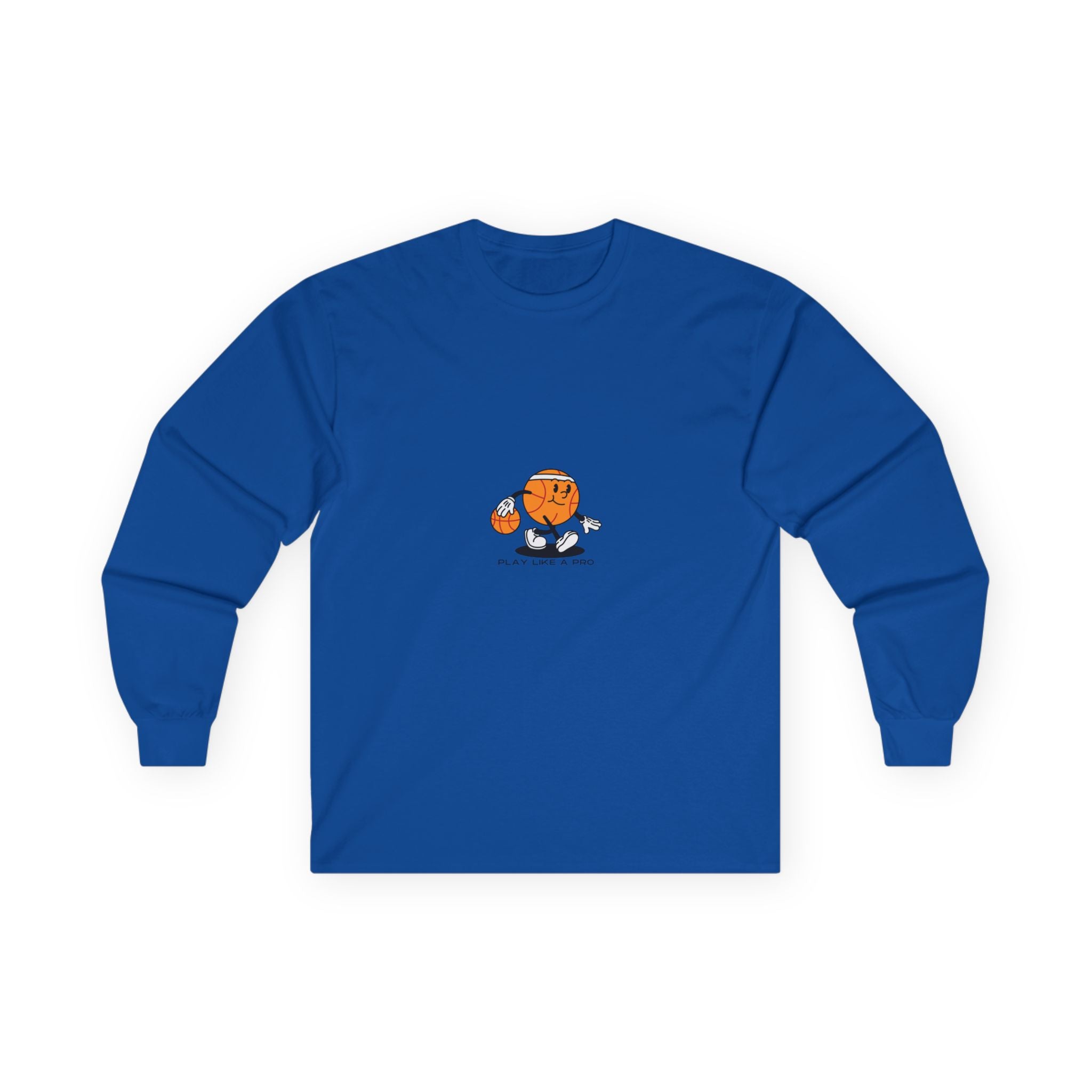 Basketball Cartoon Long Sleeve Tee – 'Ballin' Little Legend' Graphic Shirt