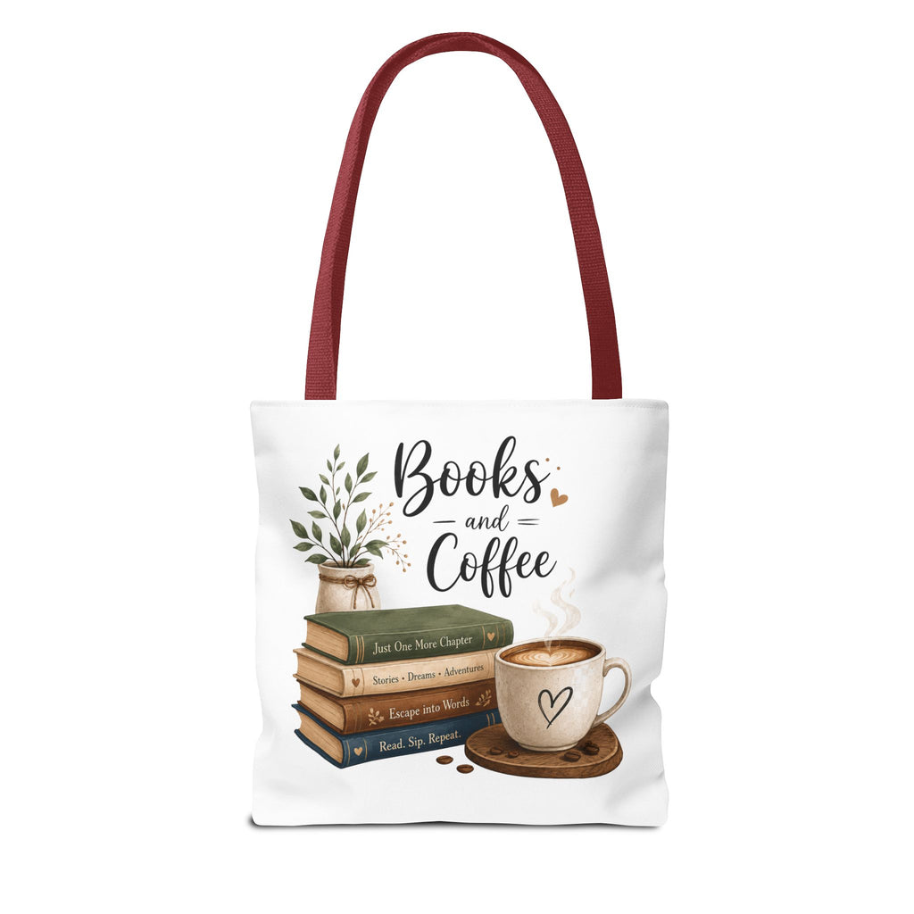 Books and Coffee Tote Bag — Book Lover Canvas Tote