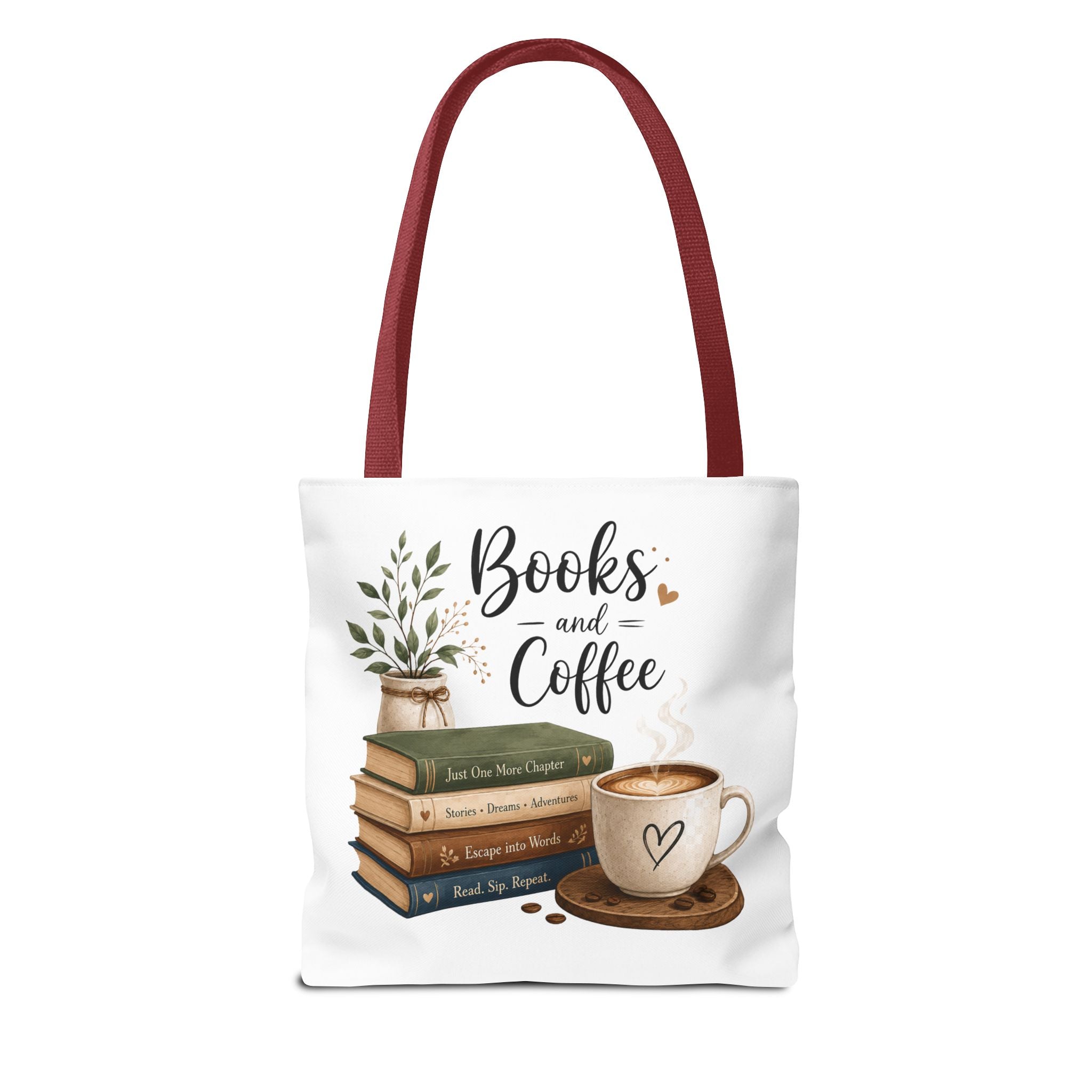 Books and Coffee Tote Bag — Book Lover Canvas Tote