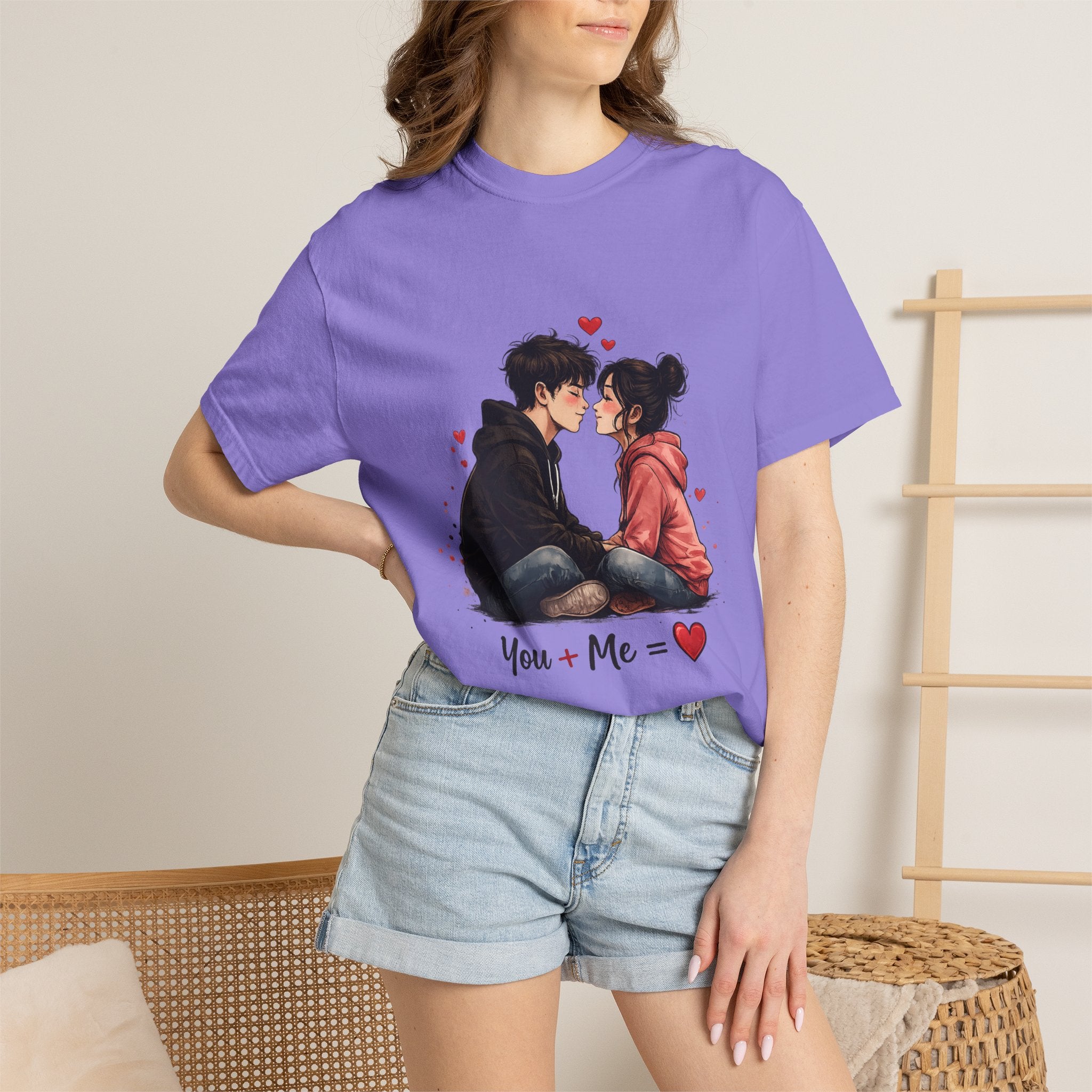You + Me =  Romantic Couple T-Shirt