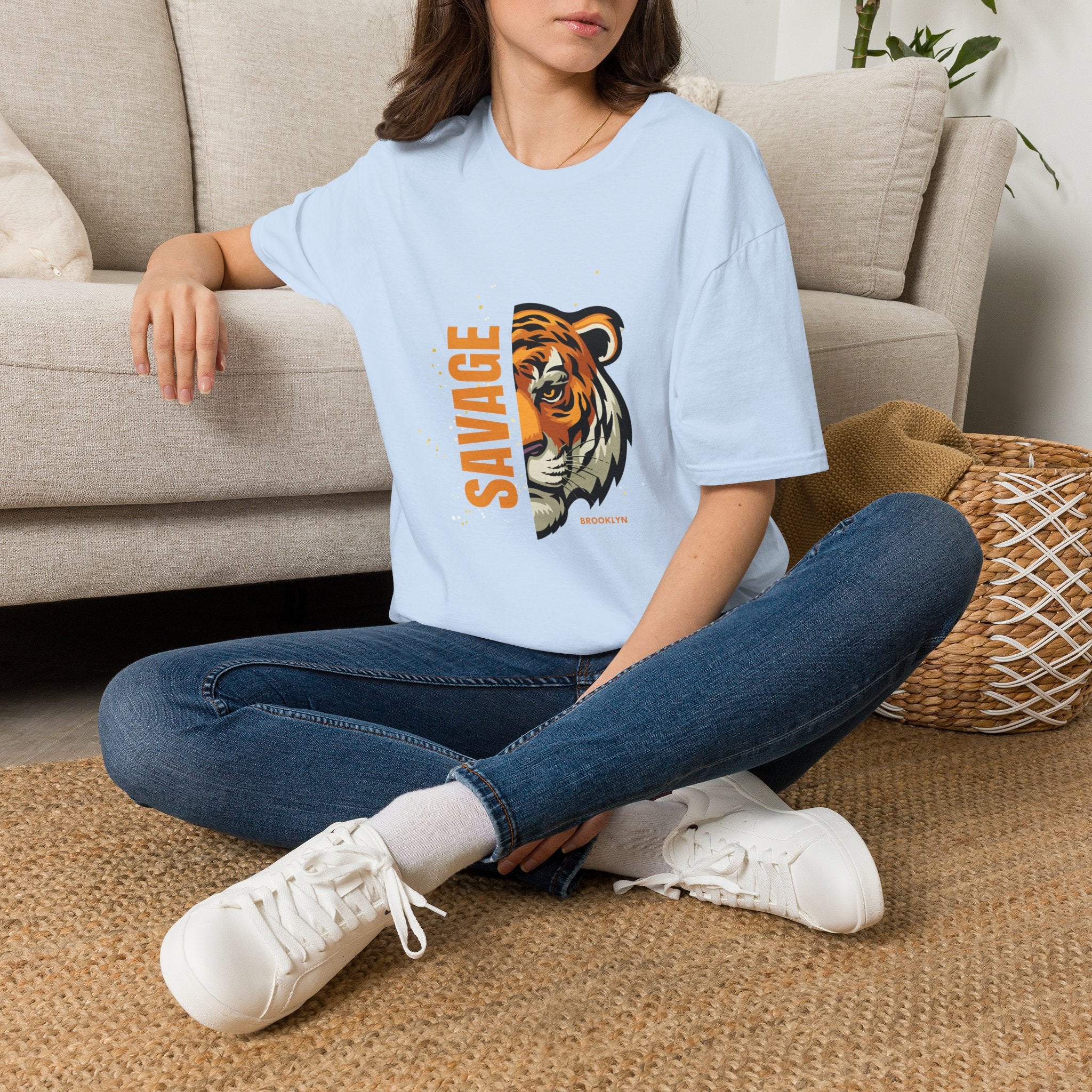 T-shirt graphique tigre sauvage — T-shirt vintage audacieux à tête de tigre