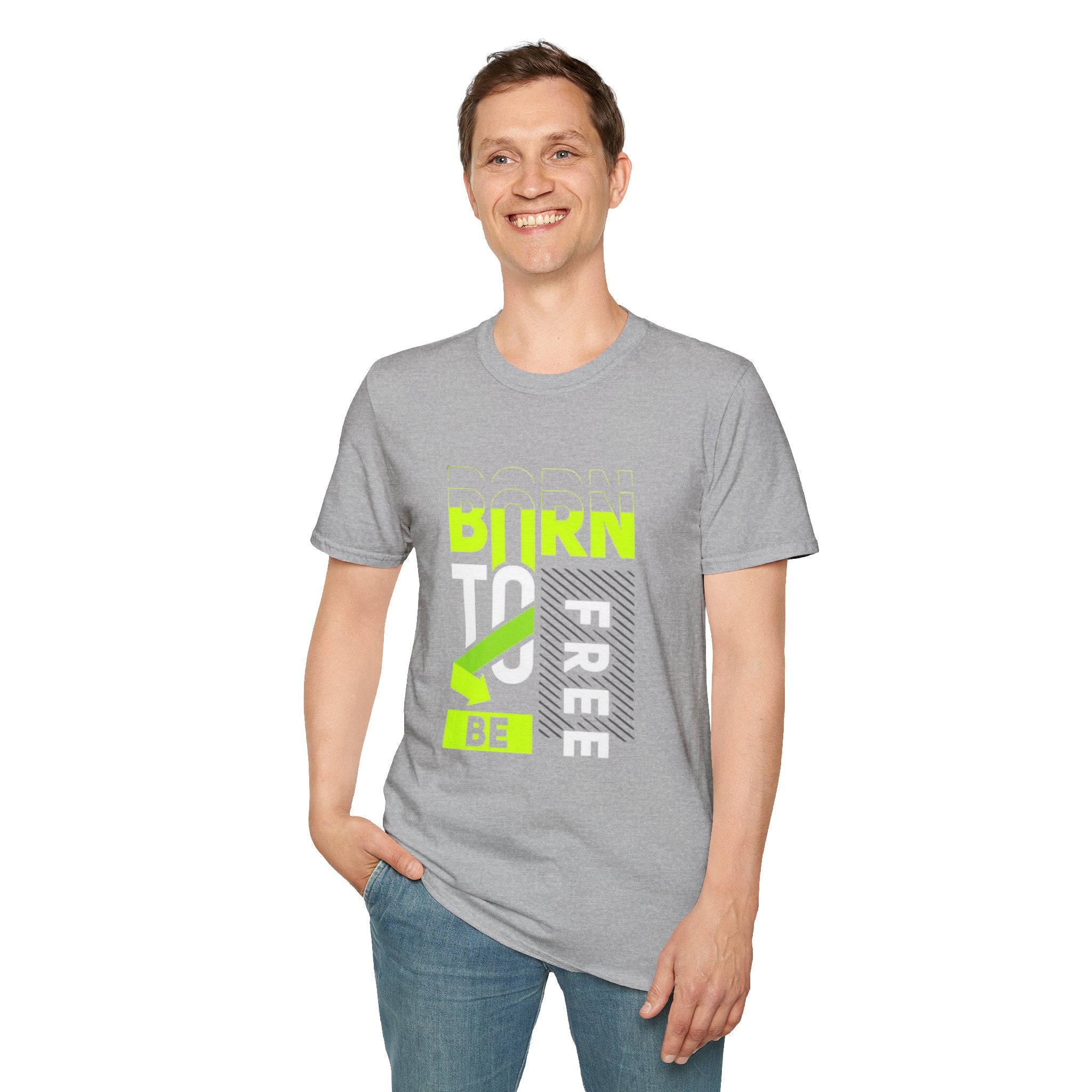 T-Shirt — Born To Be Free Neon Graphic Tee