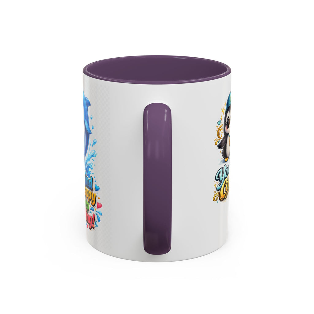 Be Kind Be Happy Keep Smiling Dolphin Accent Coffee Mug