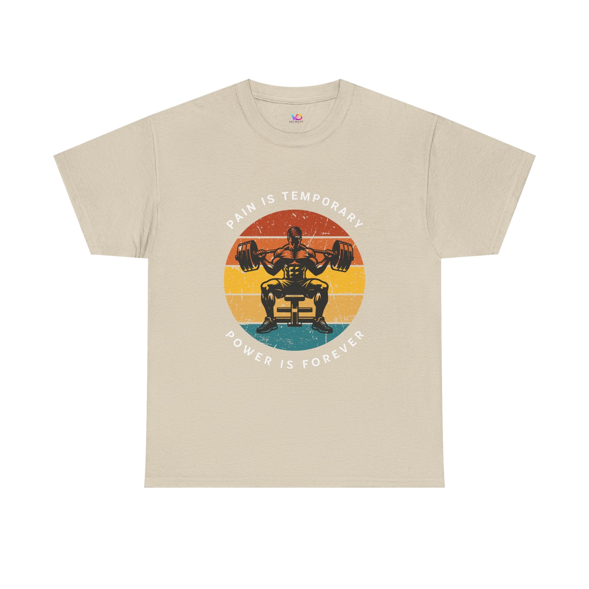 Workout Tee – "Pain Is Temporary, Power Is Forever" Retro Weightlifting T‑Shirt