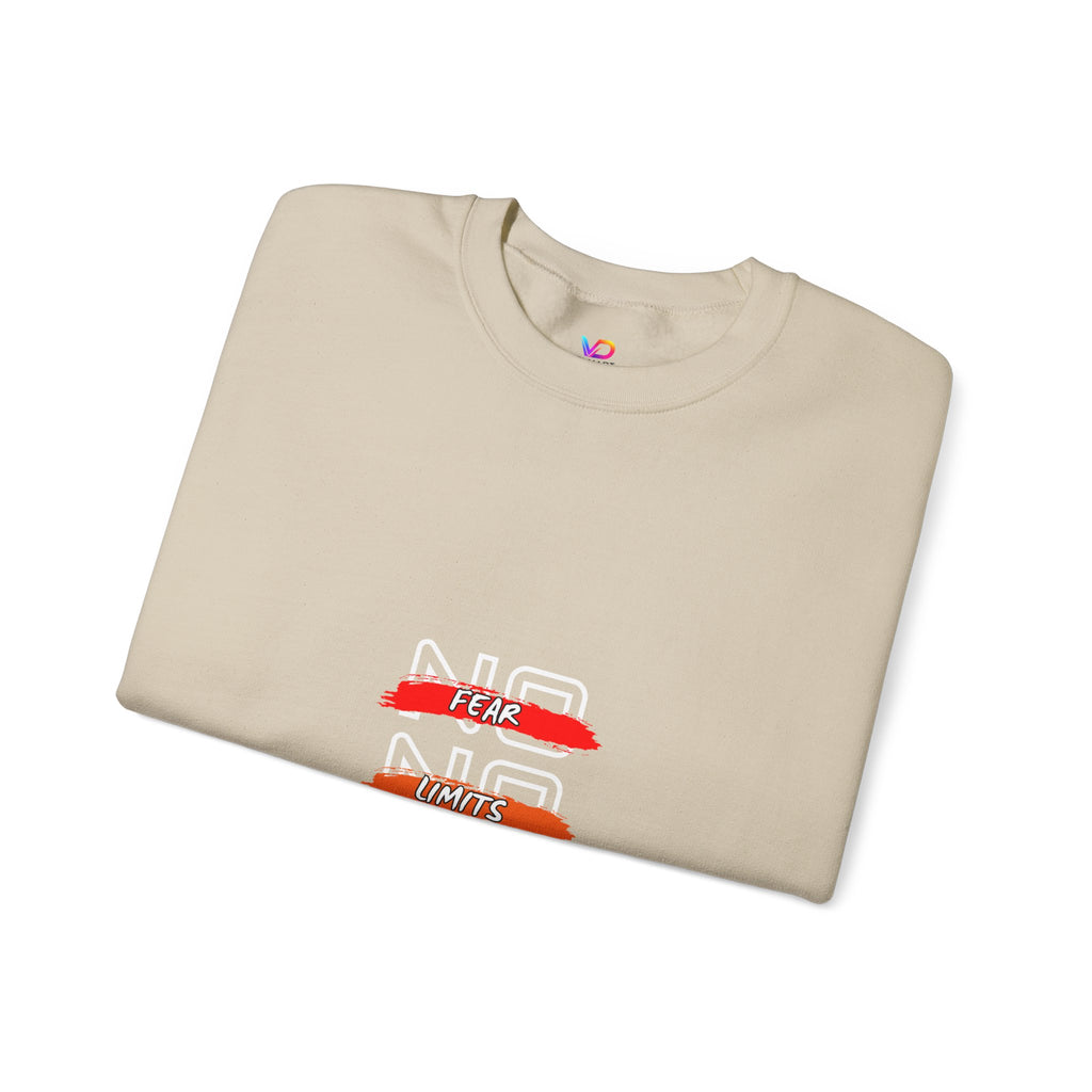 No Fear No Limits No Doubt Crewneck Sweatshirt — Motivational Graphic Pullover
