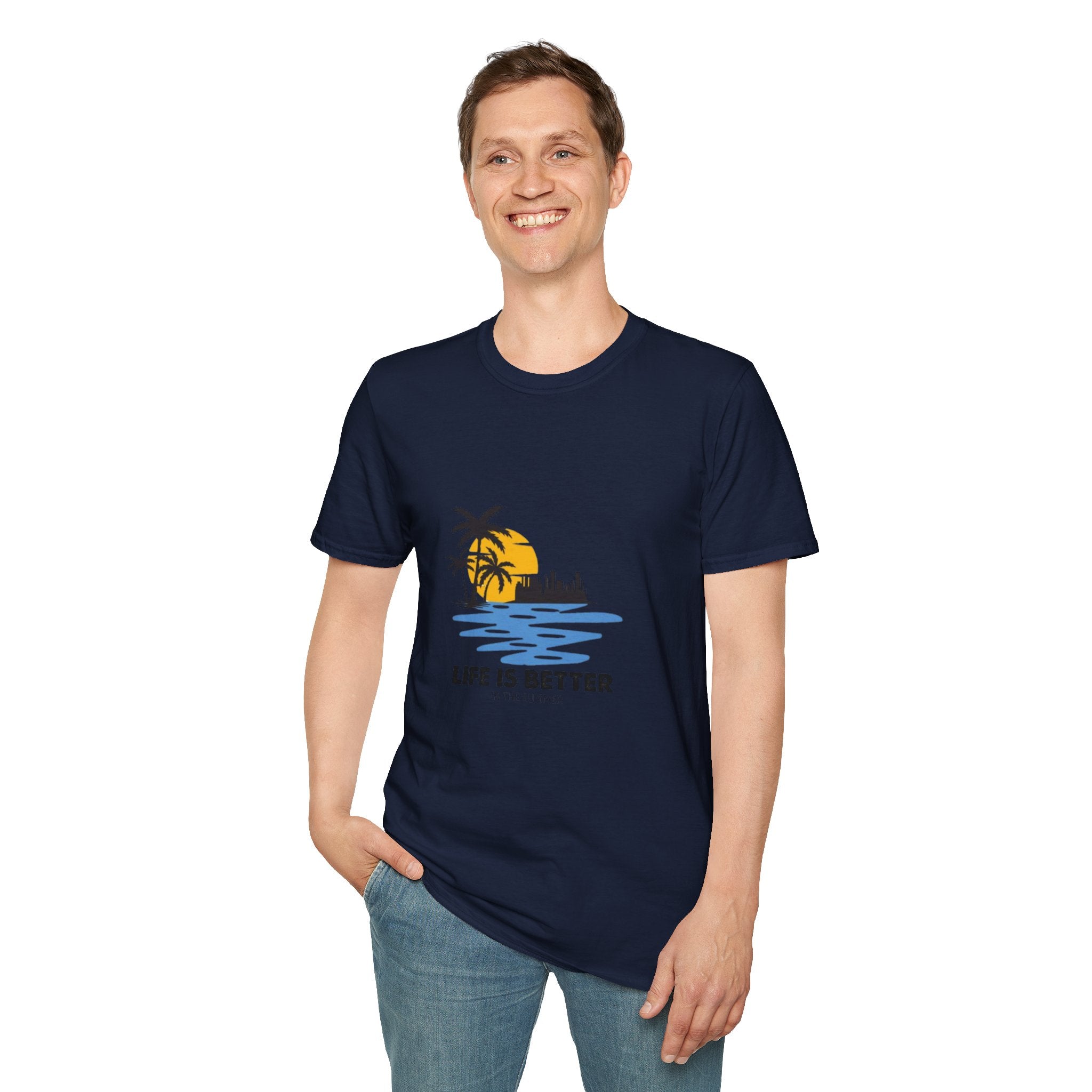 Sunset Beach T-Shirt — "Life Is Better" Palm Tree Graphic