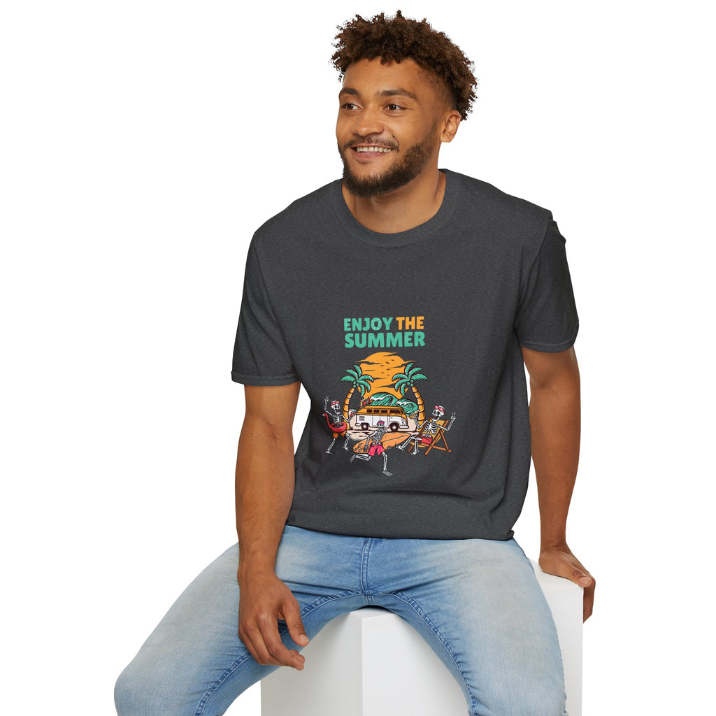 Summer Beach T-Shirt — "Enjoy The Summer" Palm Tree Surf Graphic