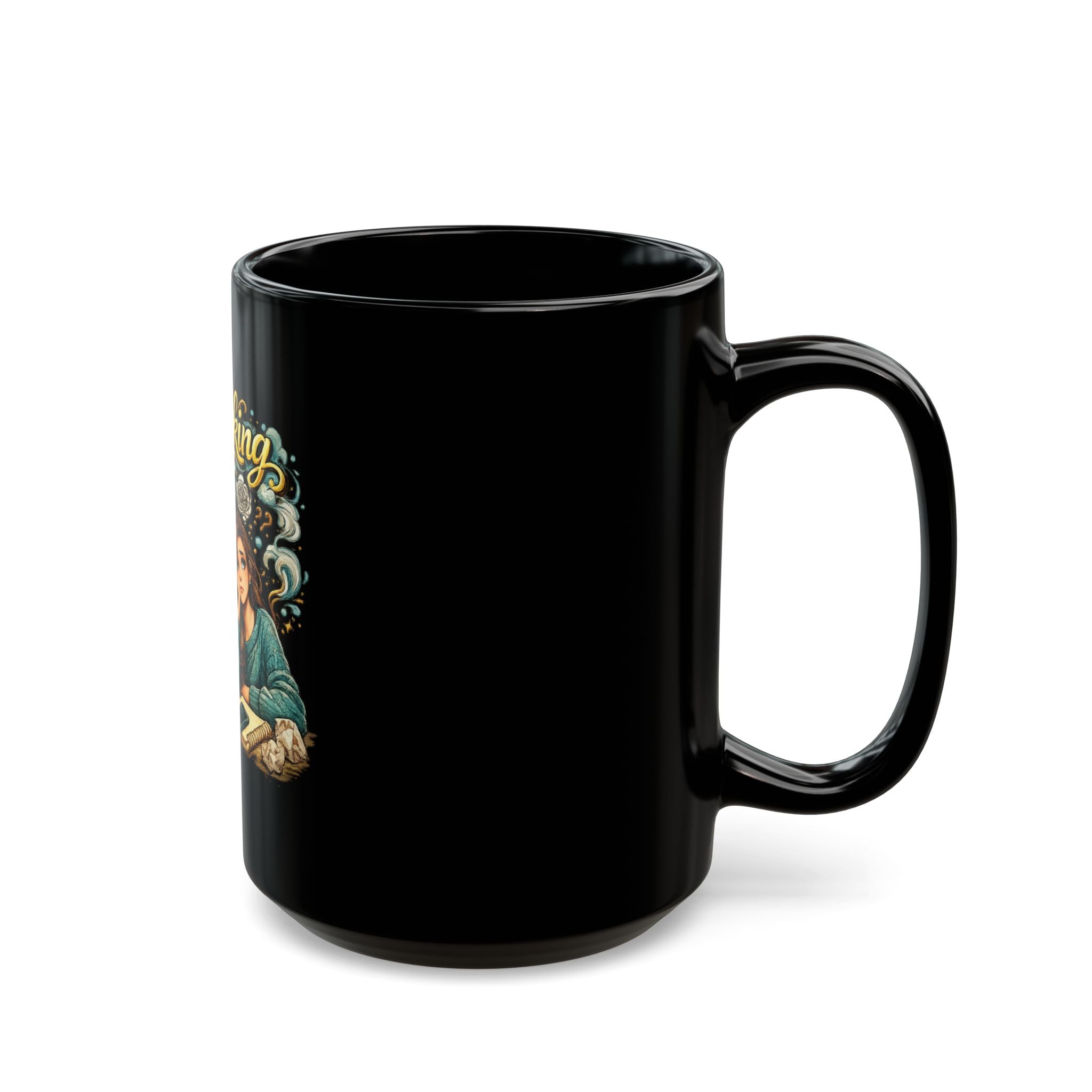 Overthinking Loading Please Wait Coffee Mug — Black Ceramic 11oz/15oz