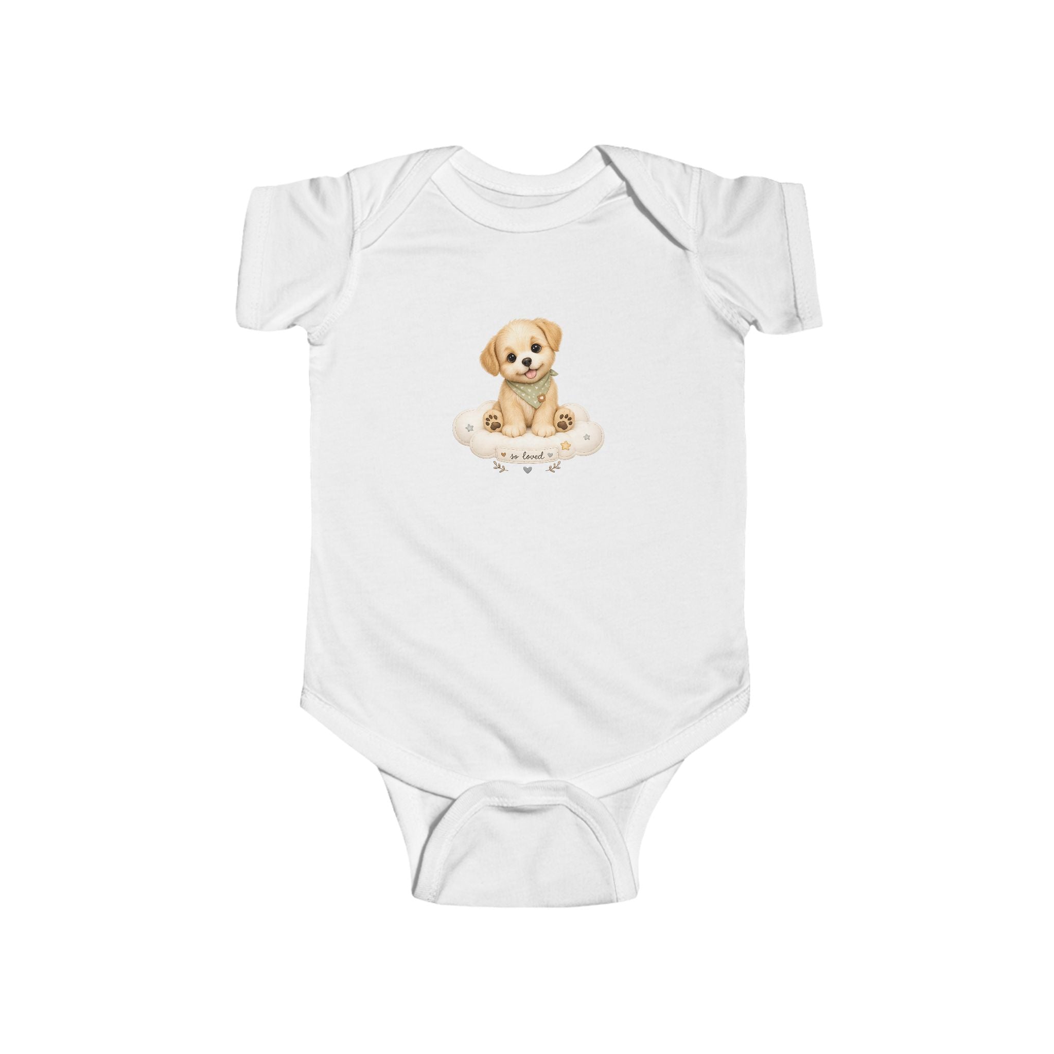 Cute Puppy Infant Bodysuit – Adorable Watercolor Dog Baby Onesie