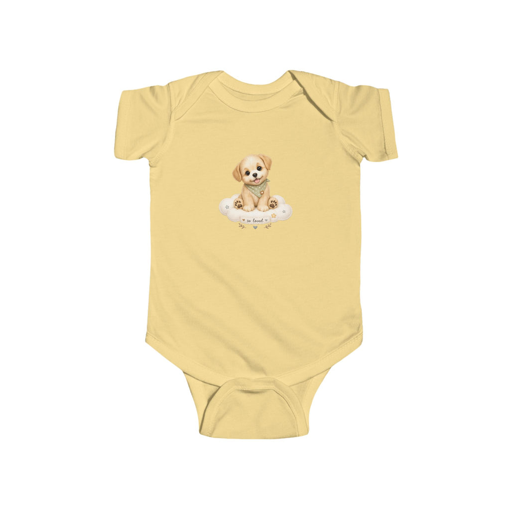 Cute Puppy Infant Bodysuit – Adorable Watercolor Dog Baby Onesie