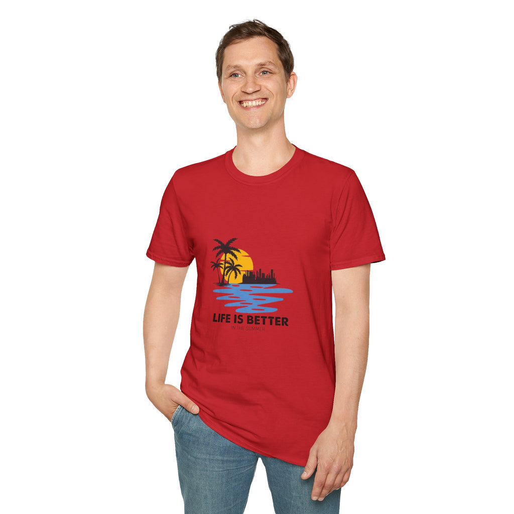 Sunset Beach T-Shirt — "Life Is Better" Palm Tree Graphic