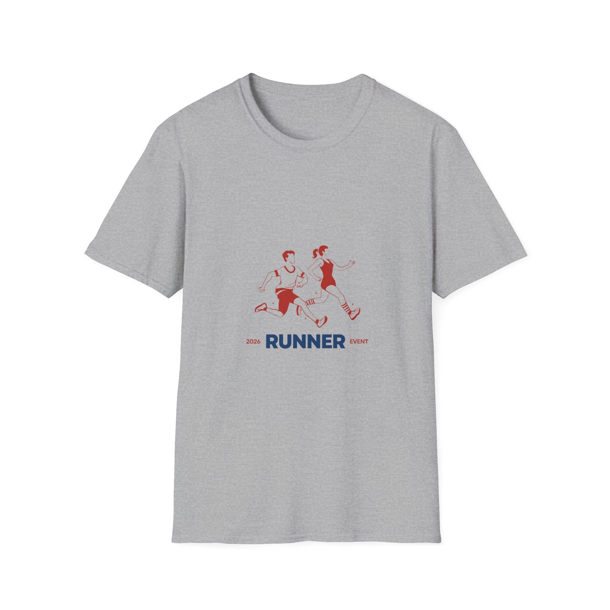 Runner Graphic Tee — Retro Couple Jogging Design