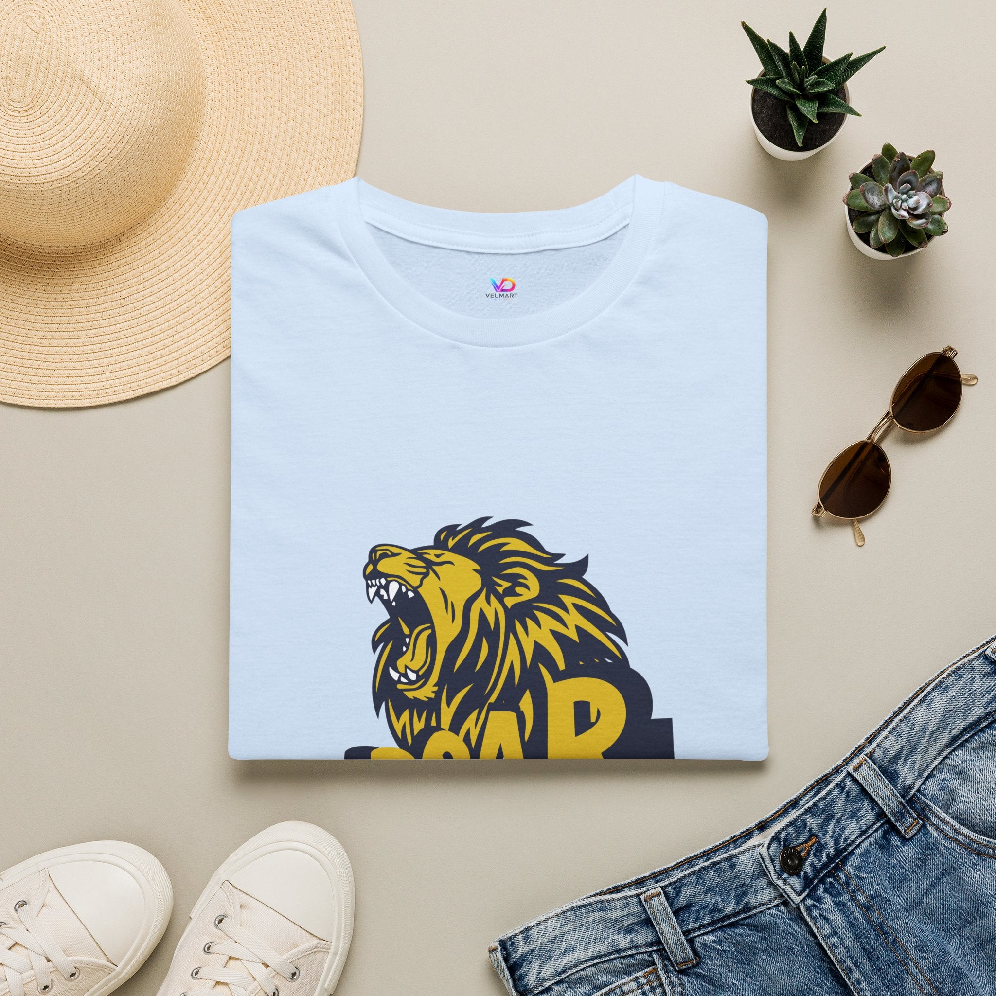 Roaring Lion T-Shirt — Bold Yellow & Navy Graphic Tee