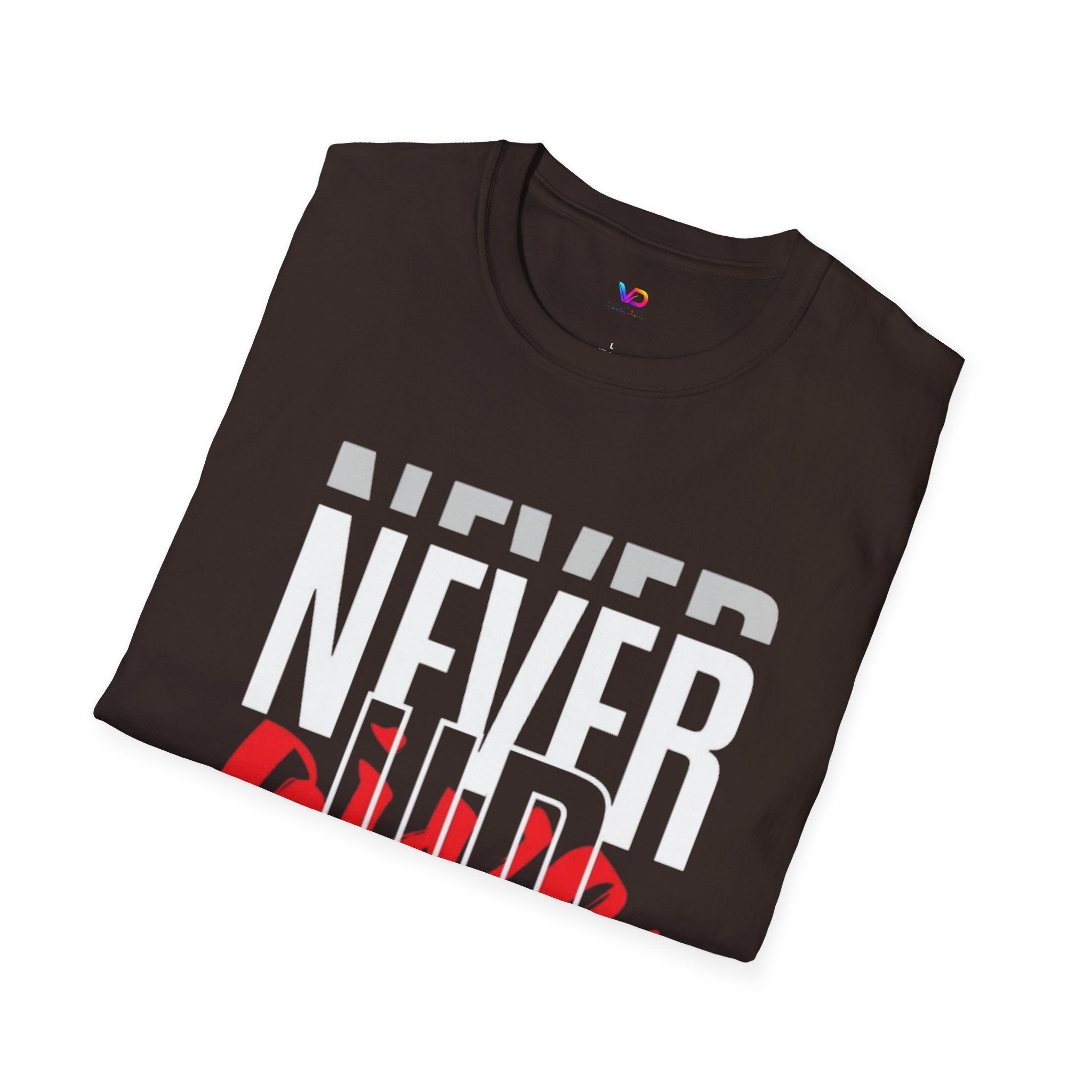 Never Give Up T-Shirt — Motivational Graphic Tee (Stay Focused)