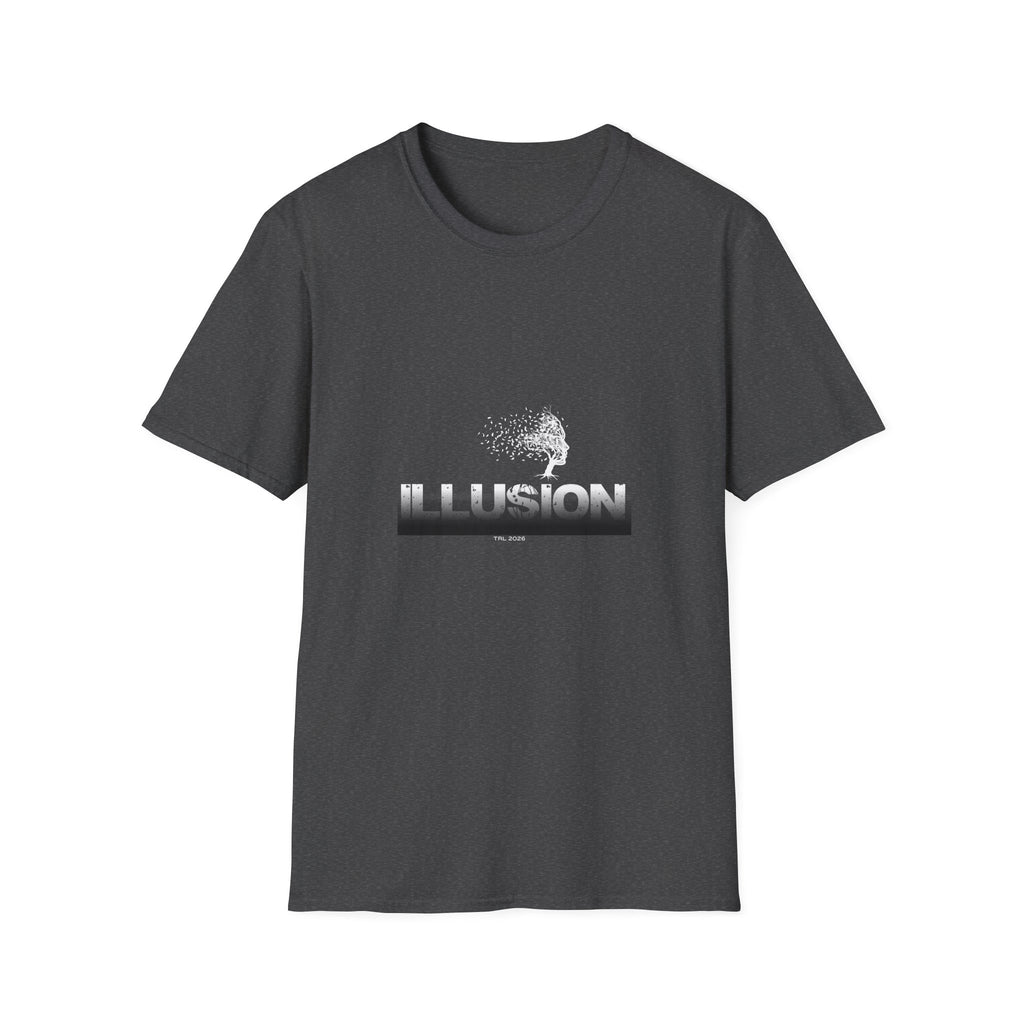 Illusion Tree Graphic T-Shirt — Surreal 'ILLUSION' Typography Tee