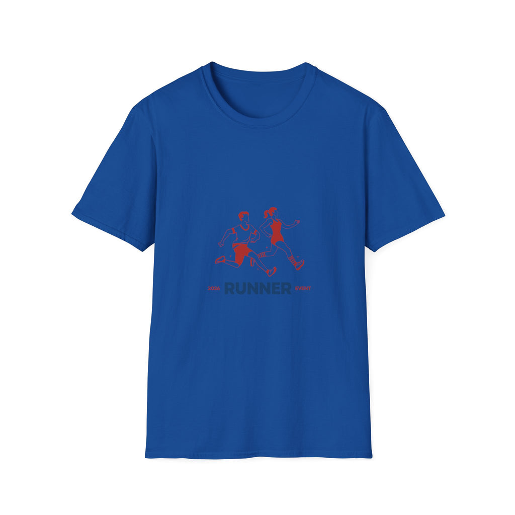 Runner Graphic Tee — Retro Couple Jogging Design