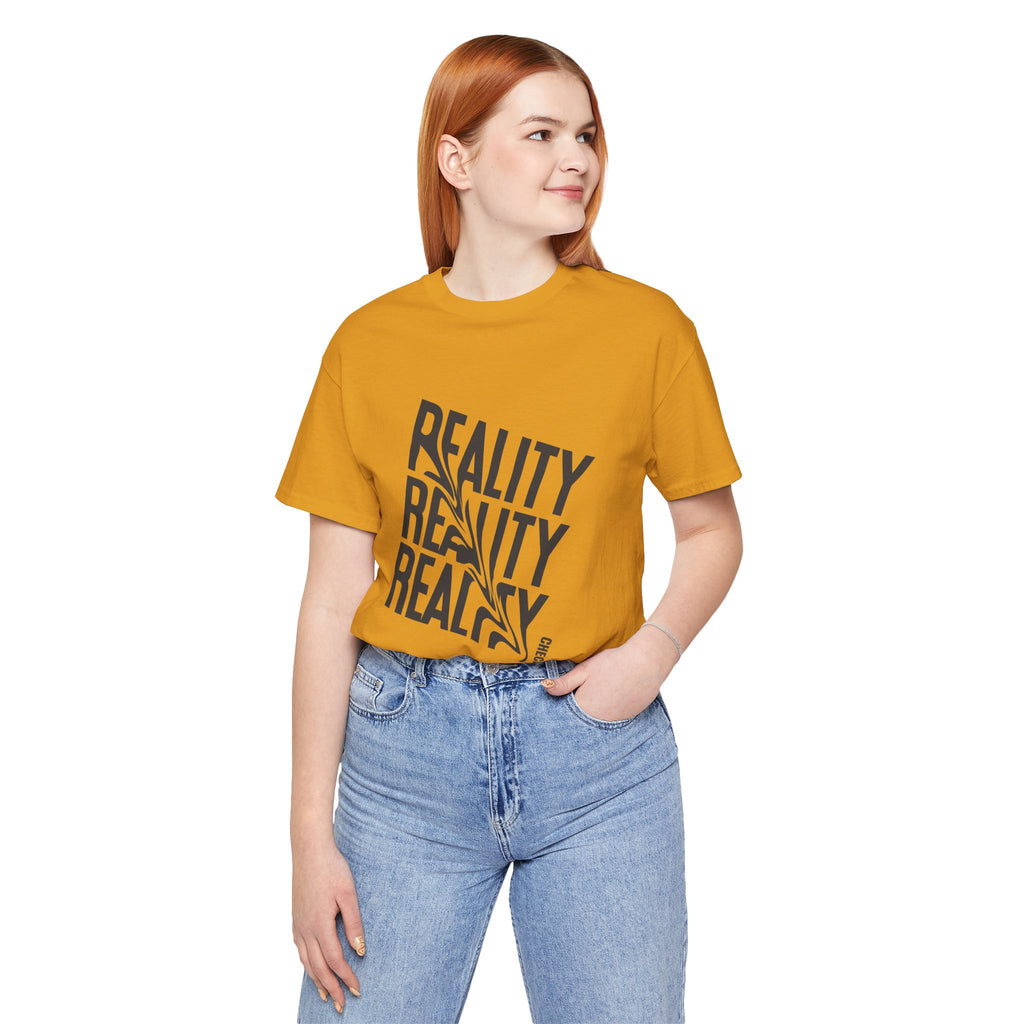 Reality Repeat Tee — Graphic Typography T-Shirt