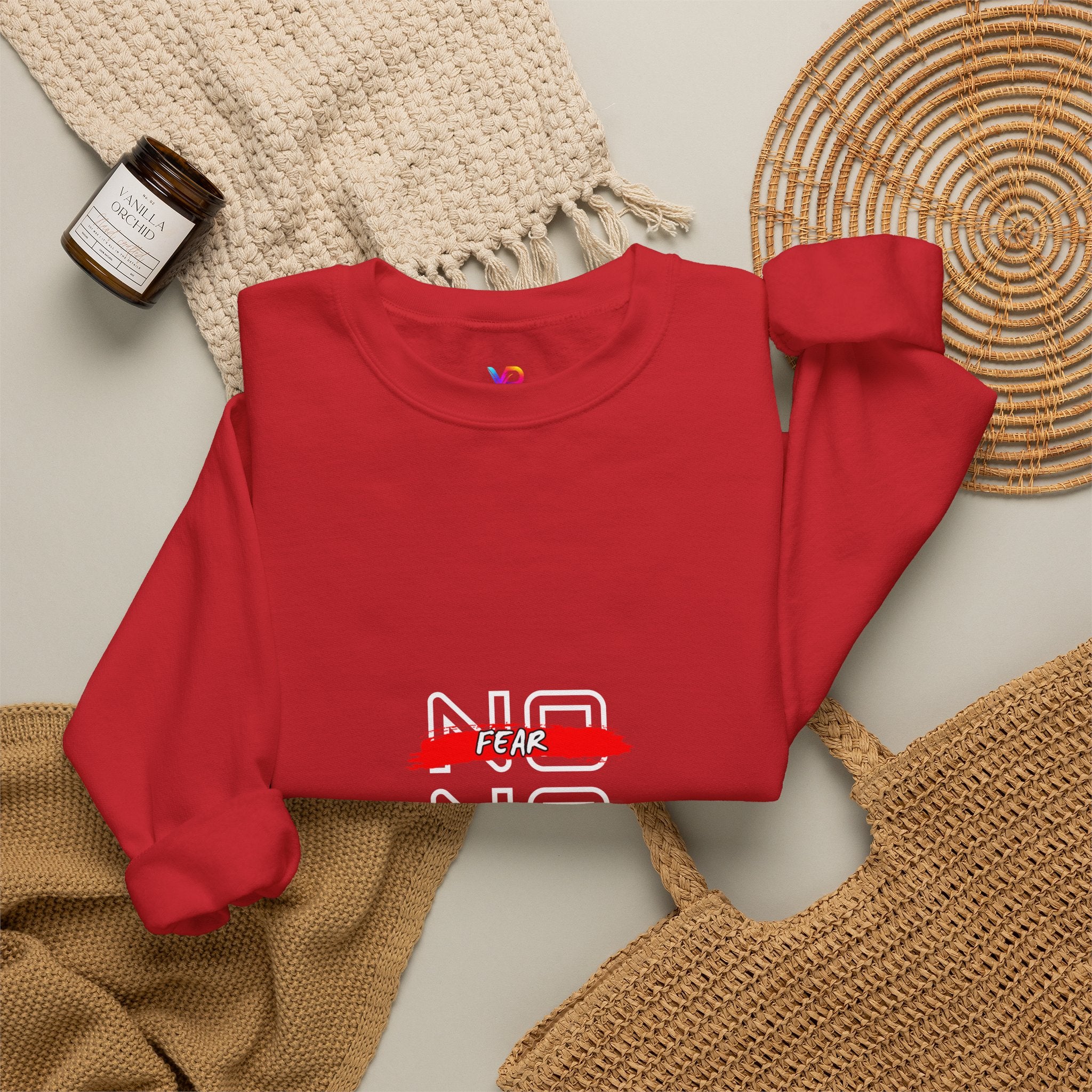 No Fear No Limits No Doubt Crewneck Sweatshirt — Motivational Graphic Pullover