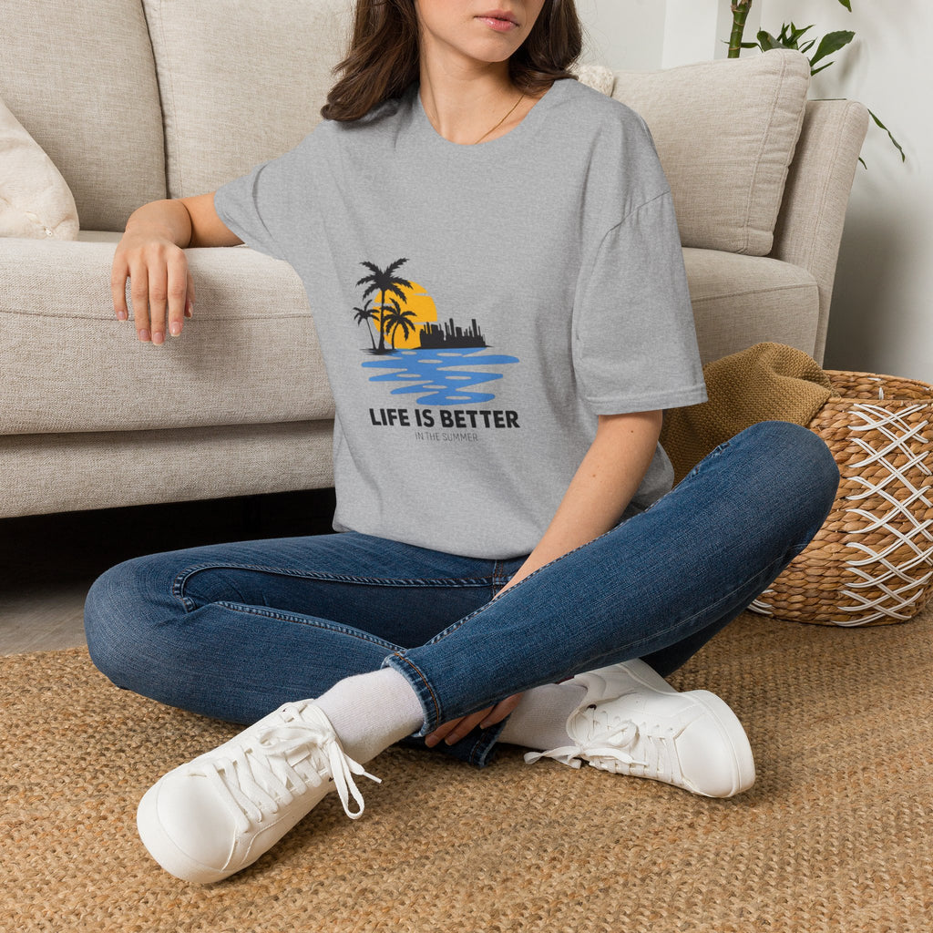 Sunset Beach T-Shirt — "Life Is Better" Palm Tree Graphic