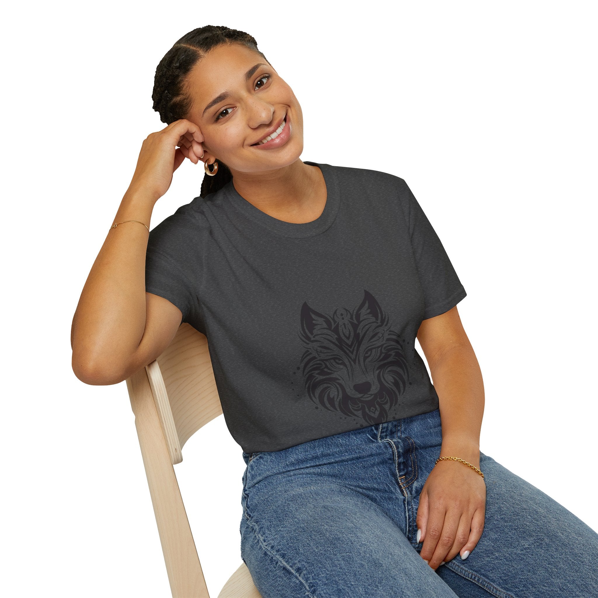 Wolf Mandala T-Shirt — Tribal Geometric Wolf Art Tee