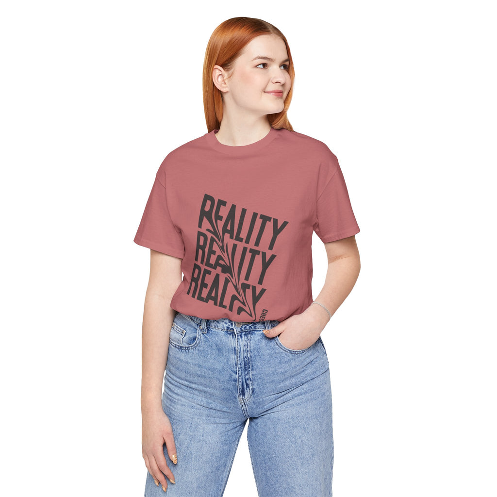 Reality Repeat Tee — Graphic Typography T-Shirt