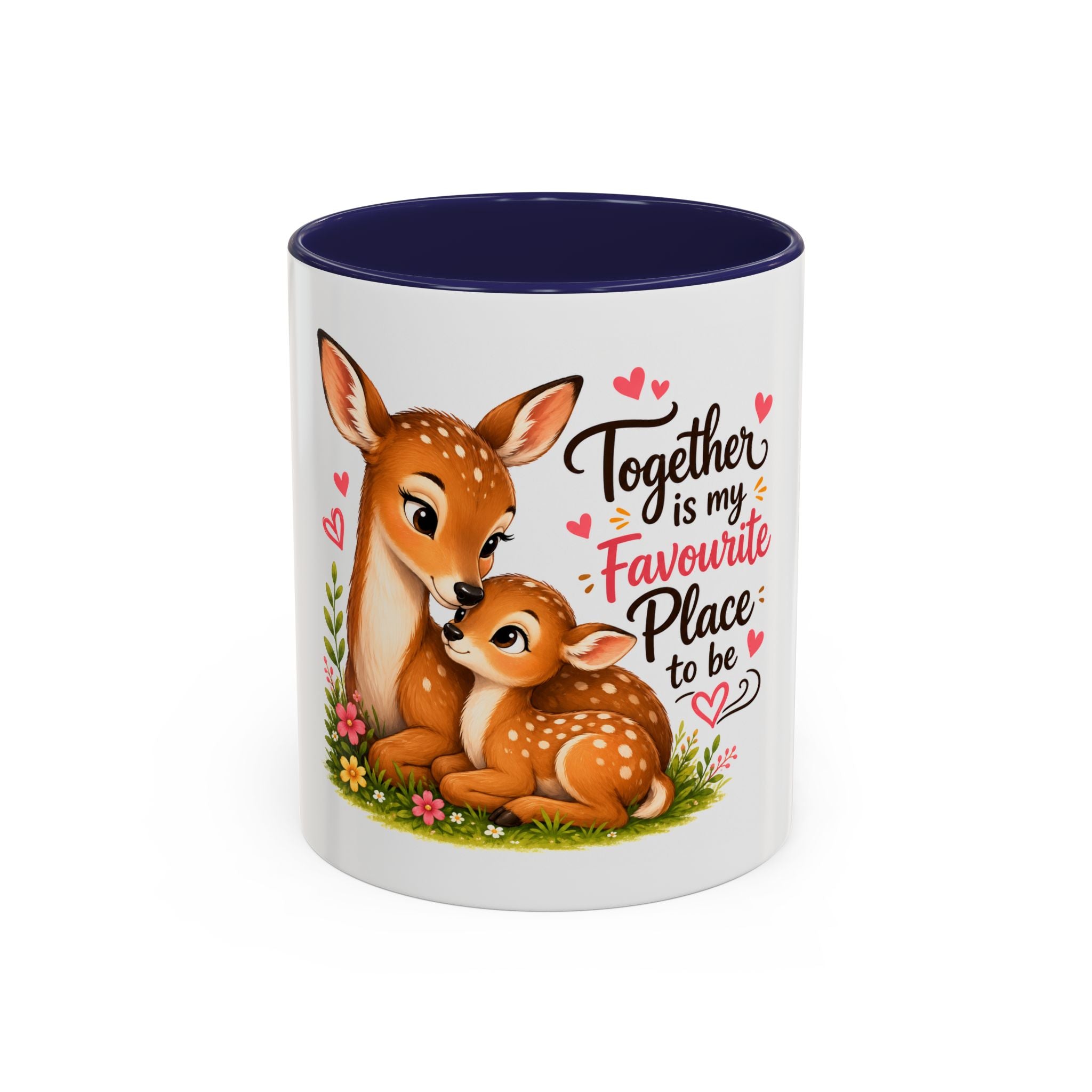 Mother and Baby Deer Accent Coffee Mug — "Together is my Favourite Place to be"