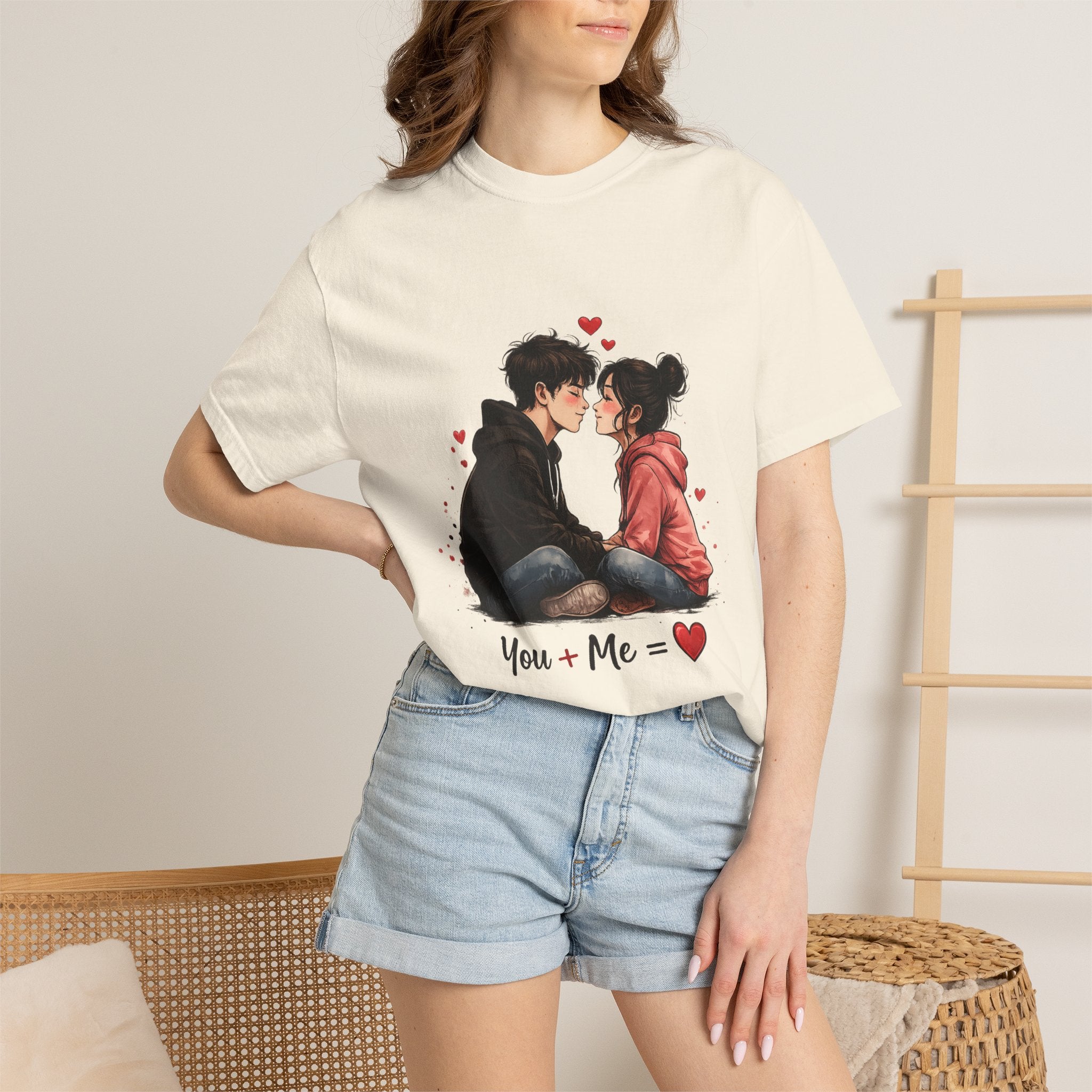 You + Me =  Romantic Couple T-Shirt