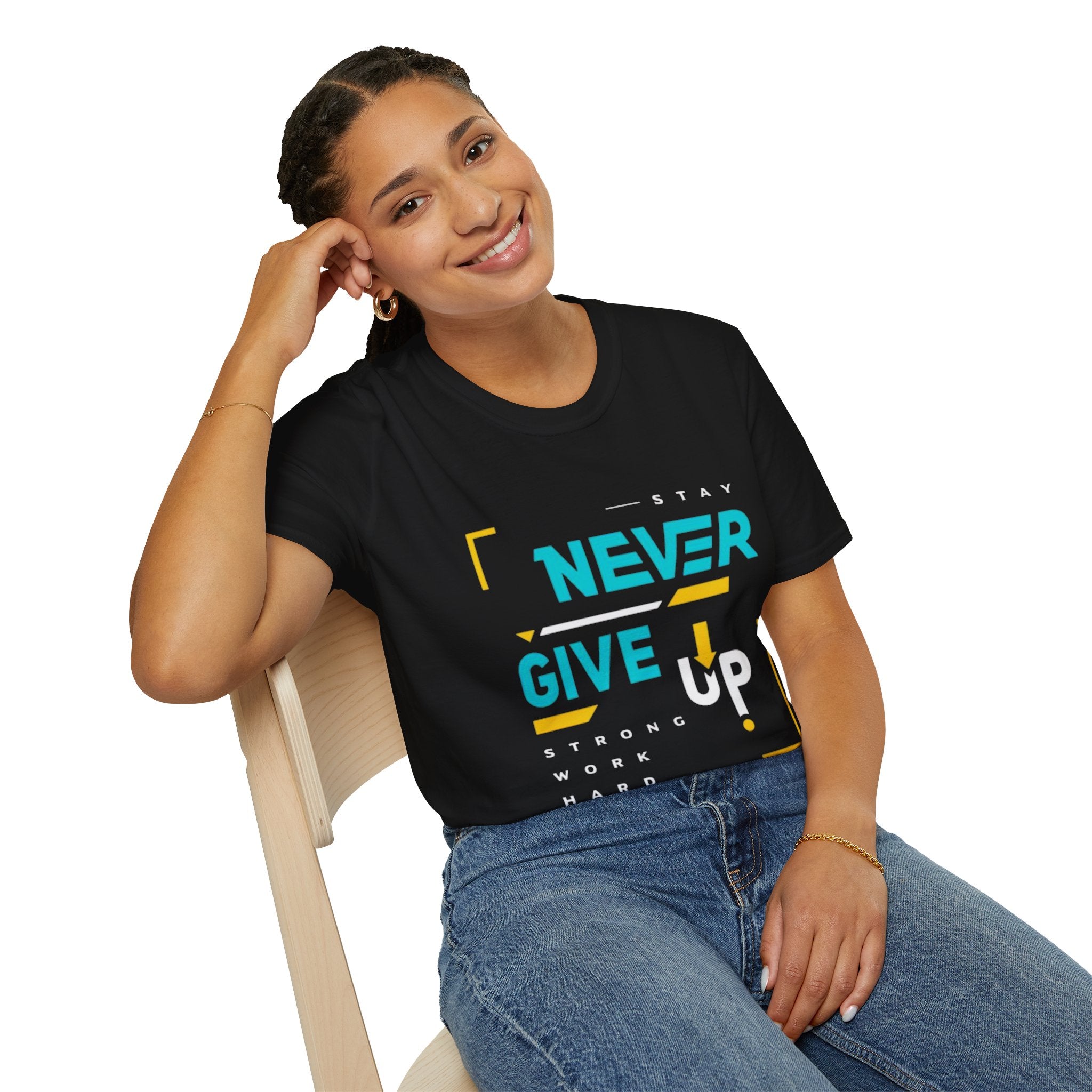 T-Shirt — Stay Never Give Up Motivational Graphic Tee
