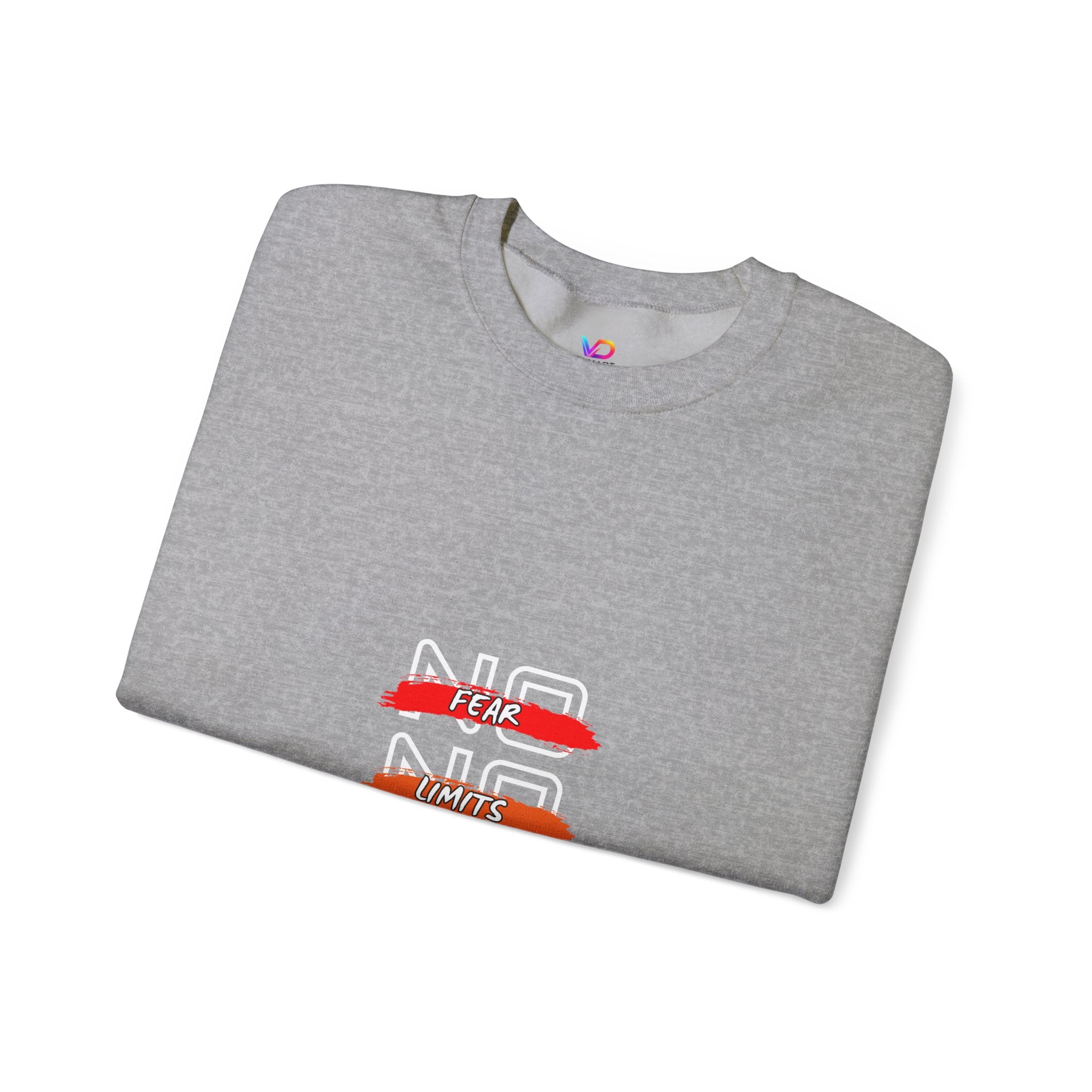 No Fear No Limits No Doubt Crewneck Sweatshirt — Motivational Graphic Pullover