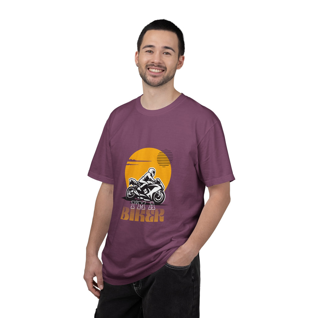 Motorcycle Rider T-Shirt — Retro Sunset Biker Graphic