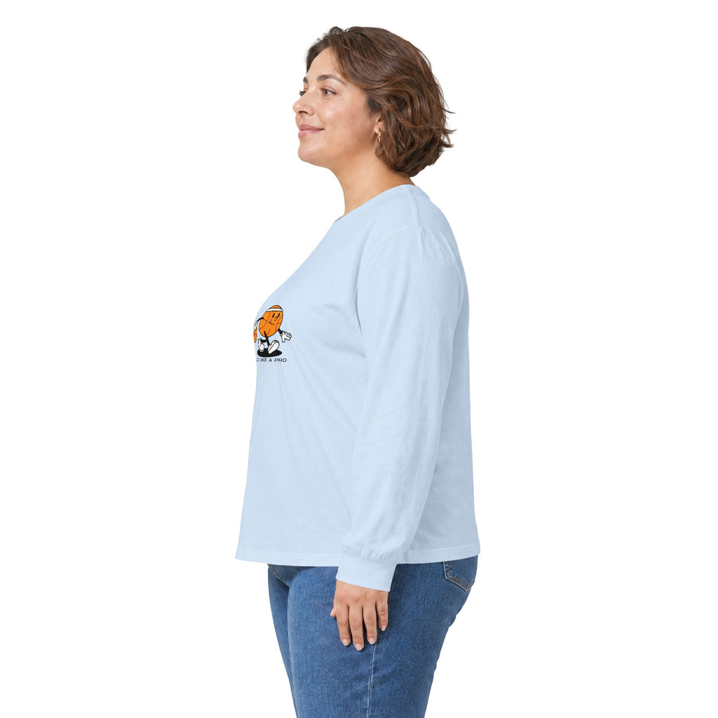Basketball Cartoon Long Sleeve Tee – 'Ballin' Little Legend' Graphic Shirt