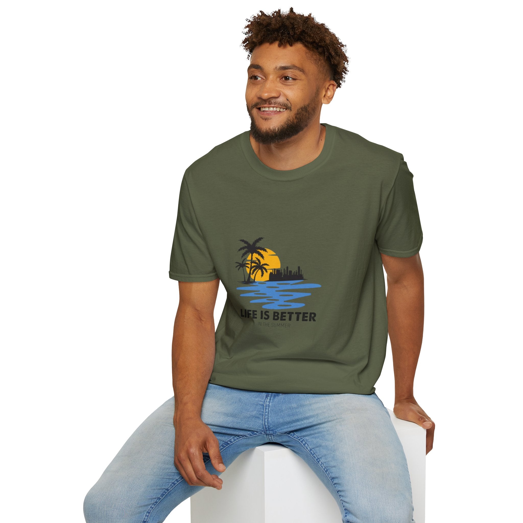 Sunset Beach T-Shirt — "Life Is Better" Palm Tree Graphic