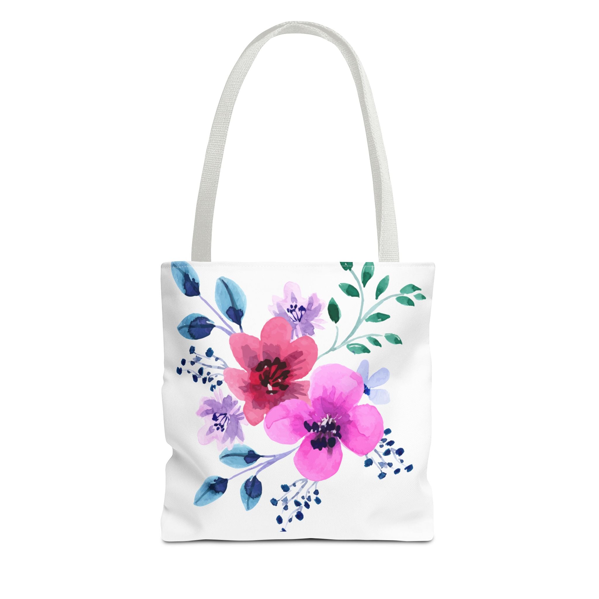 Floral Watercolor Tote Bag — Pink Blossoms All-Over Print