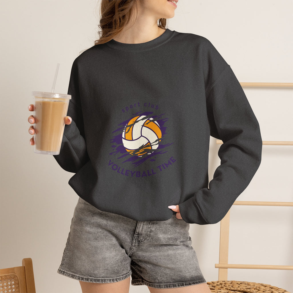 Volleyball Time Crewneck Sweatshirt — Sport Club Graphic Pullover