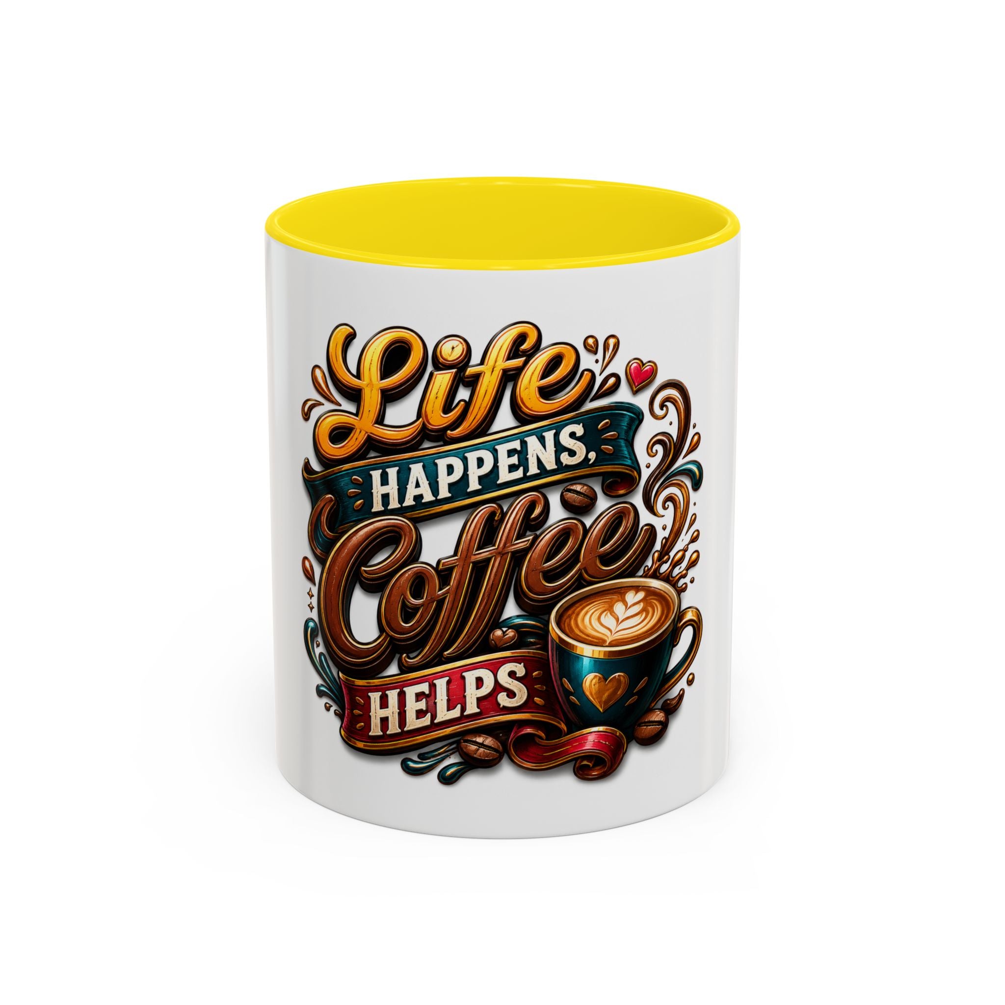 Life Happens Coffee Helps Accent Mug — 11/15oz Ceramic Coffee Cup