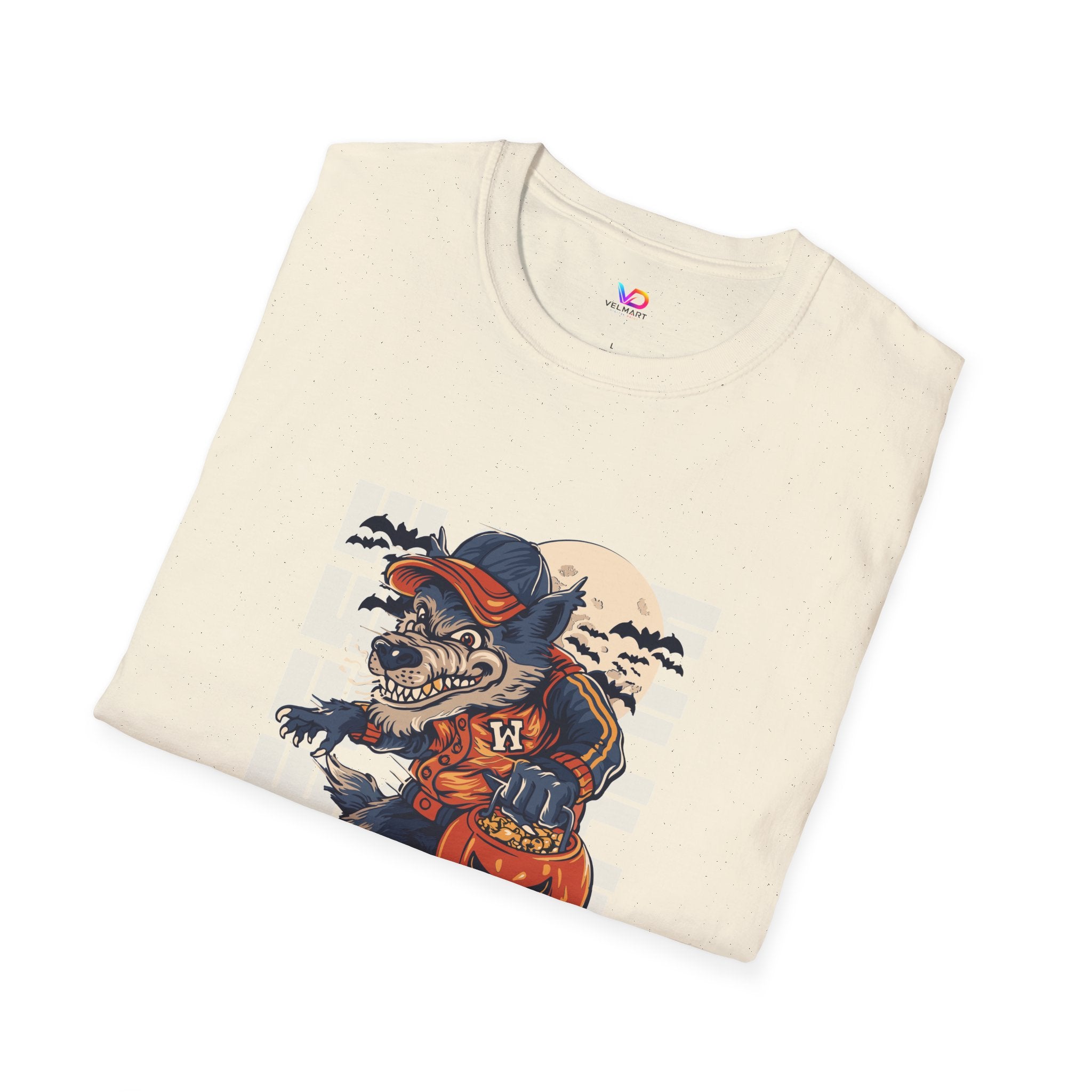 Halloween Skateboarder Skeleton T-Shirt — Spooky Pumpkin & Bats Graphic Tee