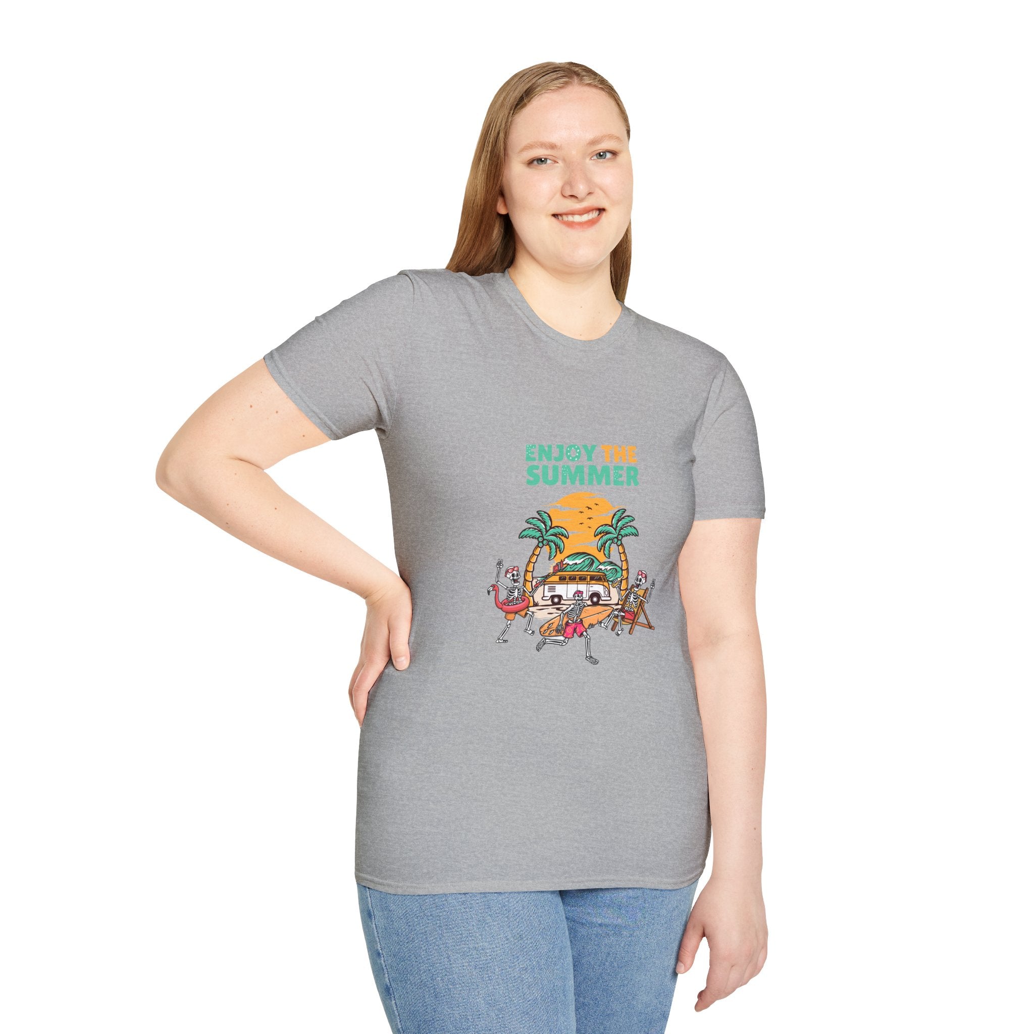Summer Beach T-Shirt — "Enjoy The Summer" Palm Tree Surf Graphic