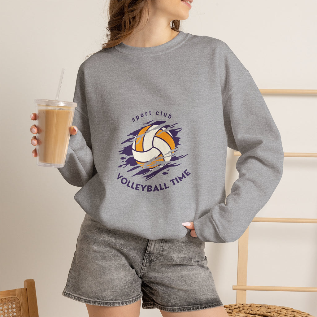 Volleyball Time Crewneck Sweatshirt — Sport Club Graphic Pullover