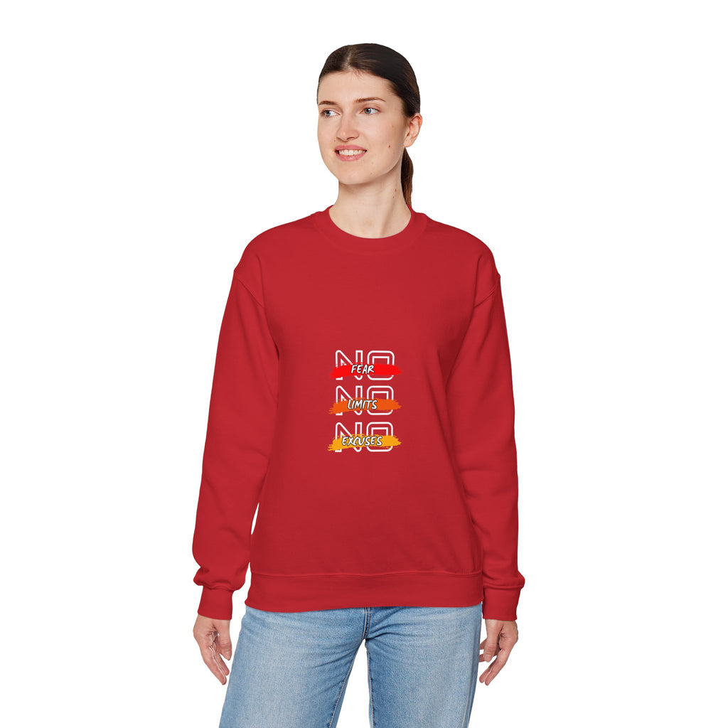 No Fear No Limits No Doubt Crewneck Sweatshirt — Motivational Graphic Pullover