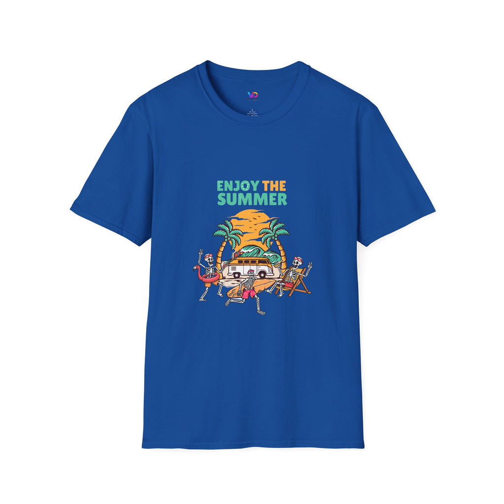 Summer Beach T-Shirt — "Enjoy The Summer" Palm Tree Surf Graphic