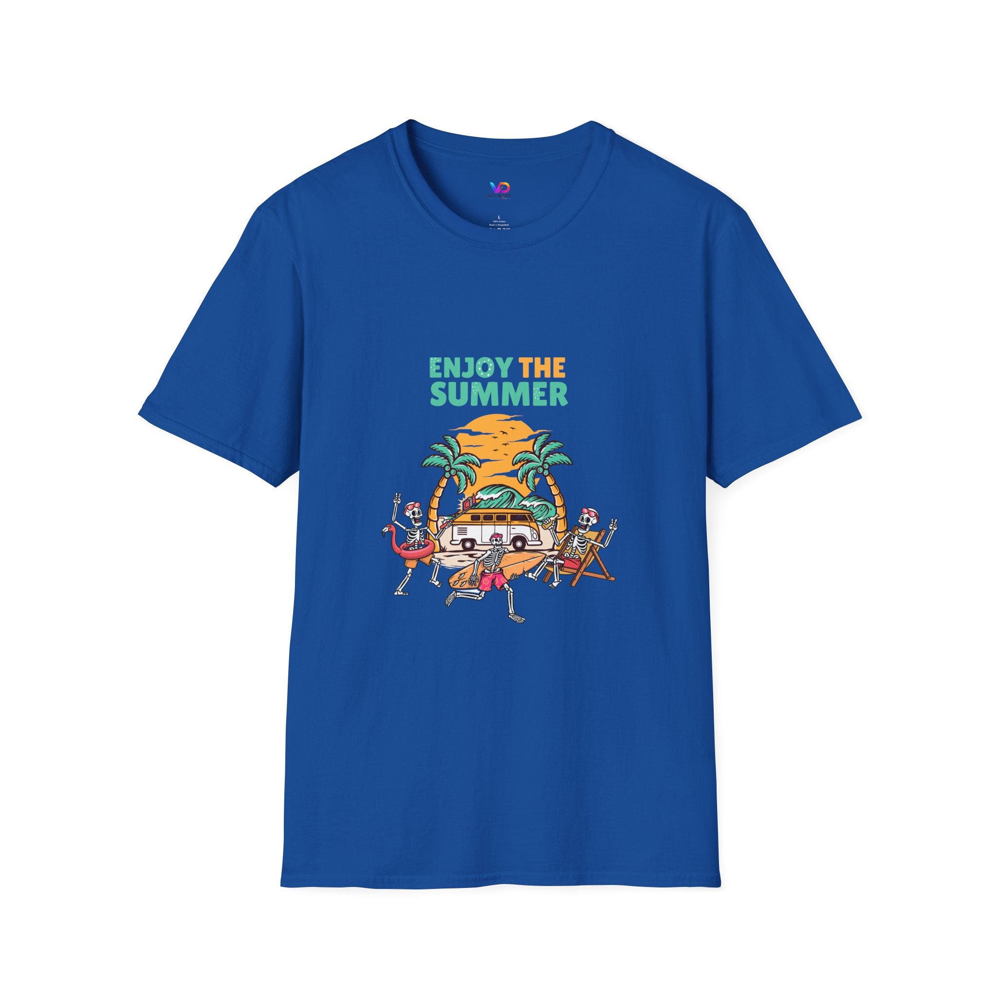 Summer Beach T-Shirt — "Enjoy The Summer" Palm Tree Surf Graphic