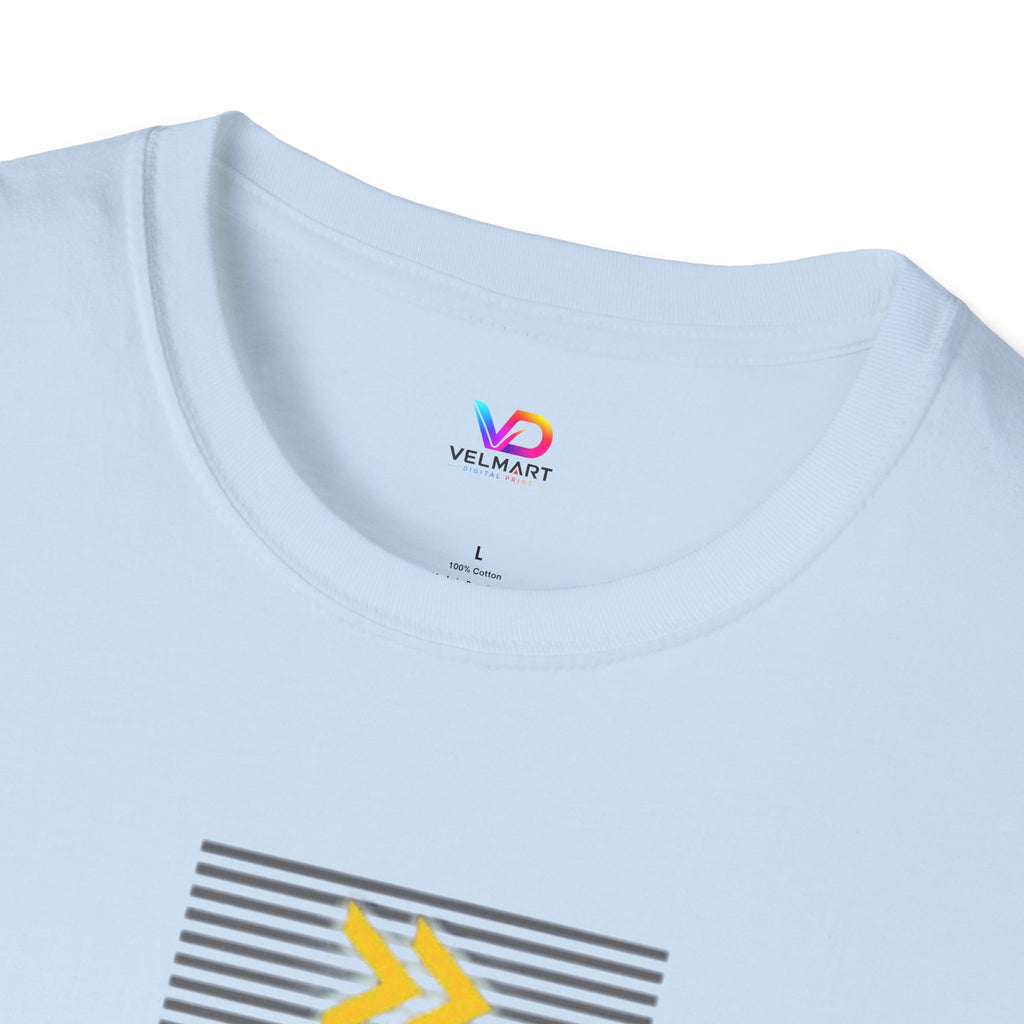 Vertical 'NEXT' Graphic T‑Shirt — Modern Yellow & Gray Streetwear Tee