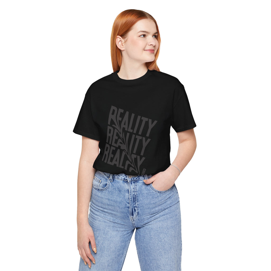 Reality Repeat Tee — Graphic Typography T-Shirt