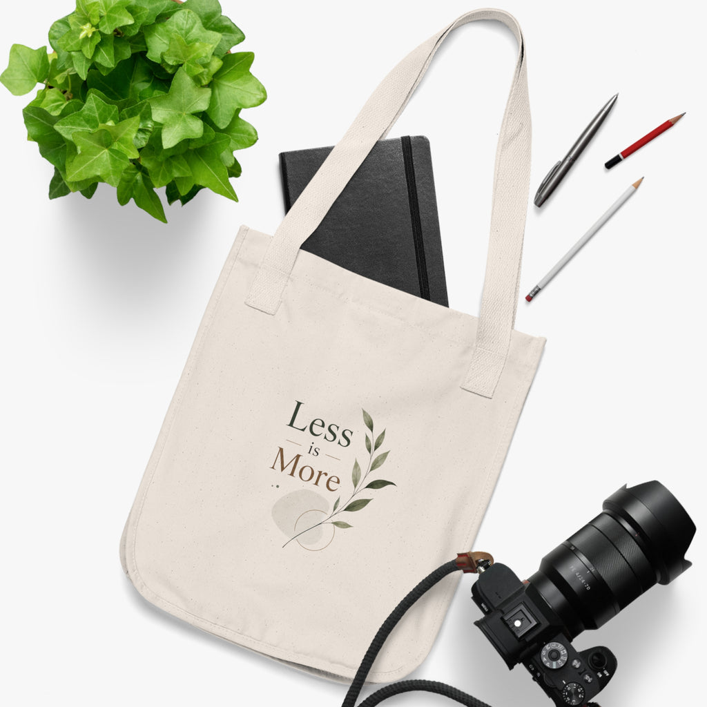 Canvas Tote — "Less Is More" Minimalist Organic Grocery & Everyday Bag