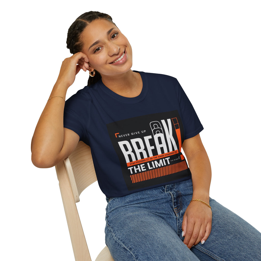 Break the Limit T-Shirt — “Never Give Up, Break” Motivational Graphic Tee